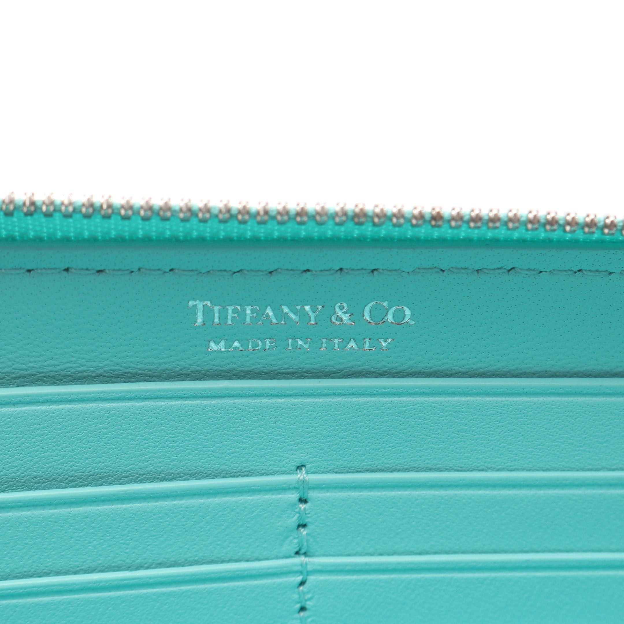 Tiffany & Co. Tiffany Co Return To Tiffany Round Zipper Long Wallet Leather Turquoise Blue Size ONE SIZE - 4 Thumbnail