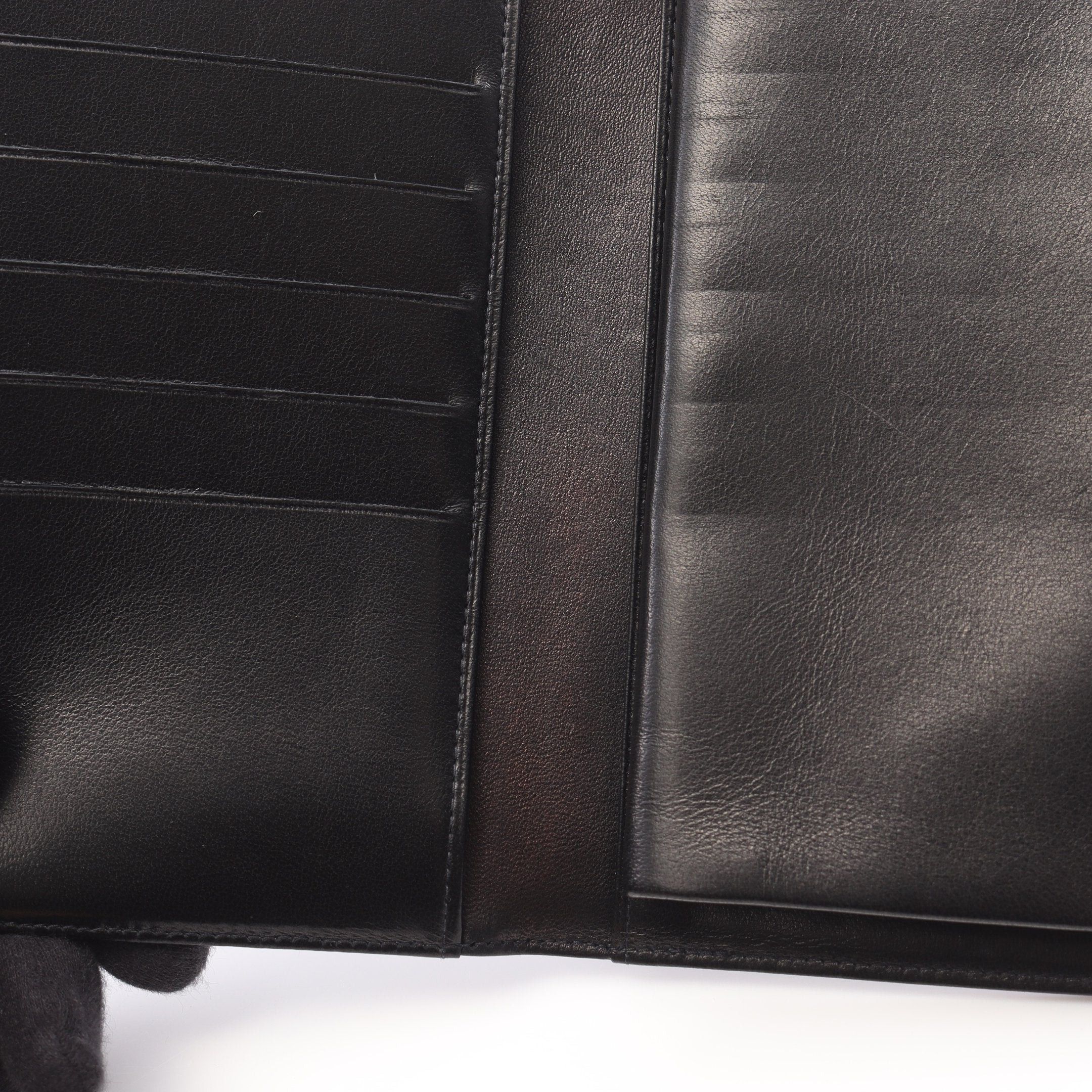Chanel Chanel Coco Mark Bi-Fold Long Wallet Caviar Skin Black Gold Hardware Size ONE SIZE - 9 Thumbnail