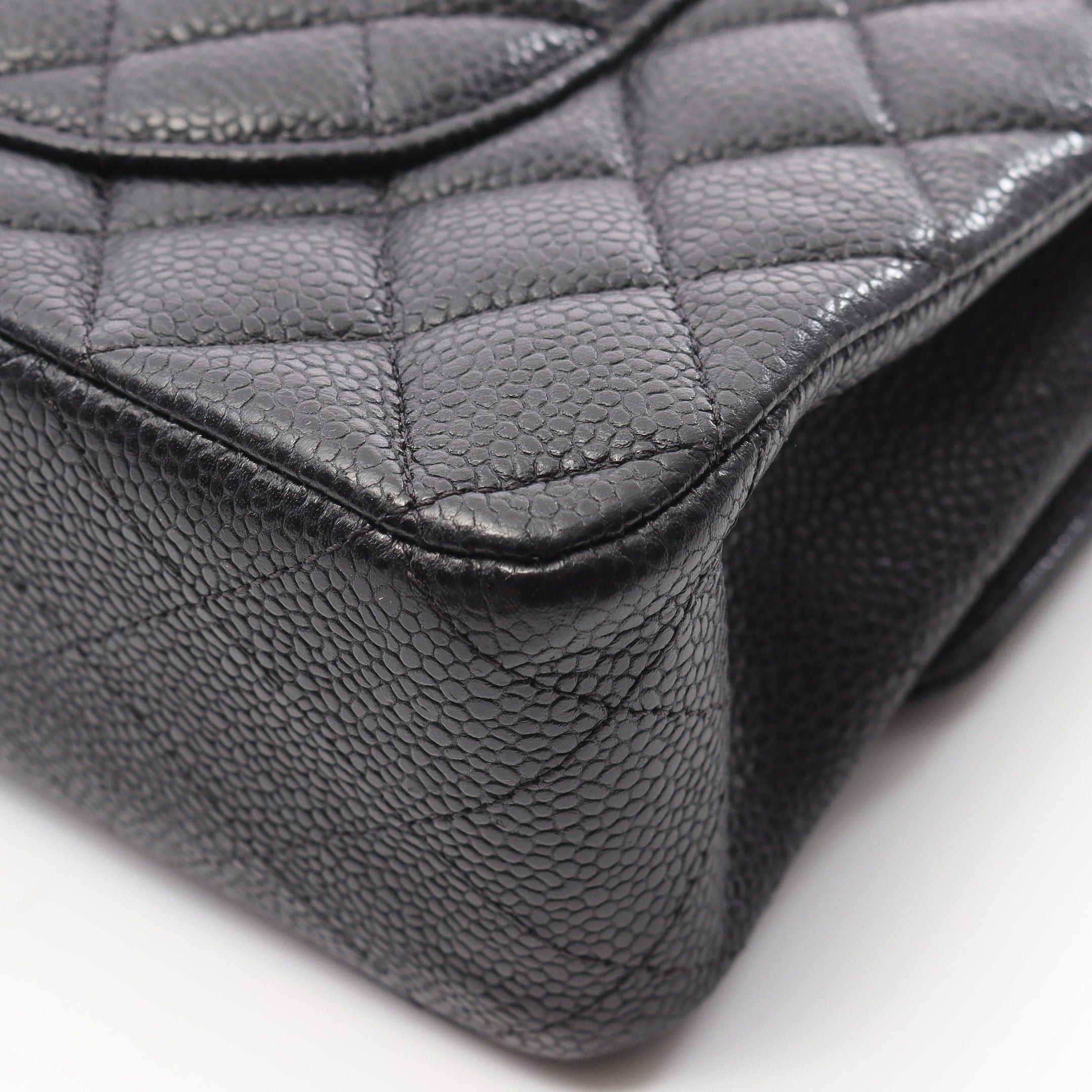 Chanel Chanel Matelasse Double Flap Chain Shoulder Bag Caviar Skin Black Silver Hardware Size ONE SIZE - 6 Thumbnail