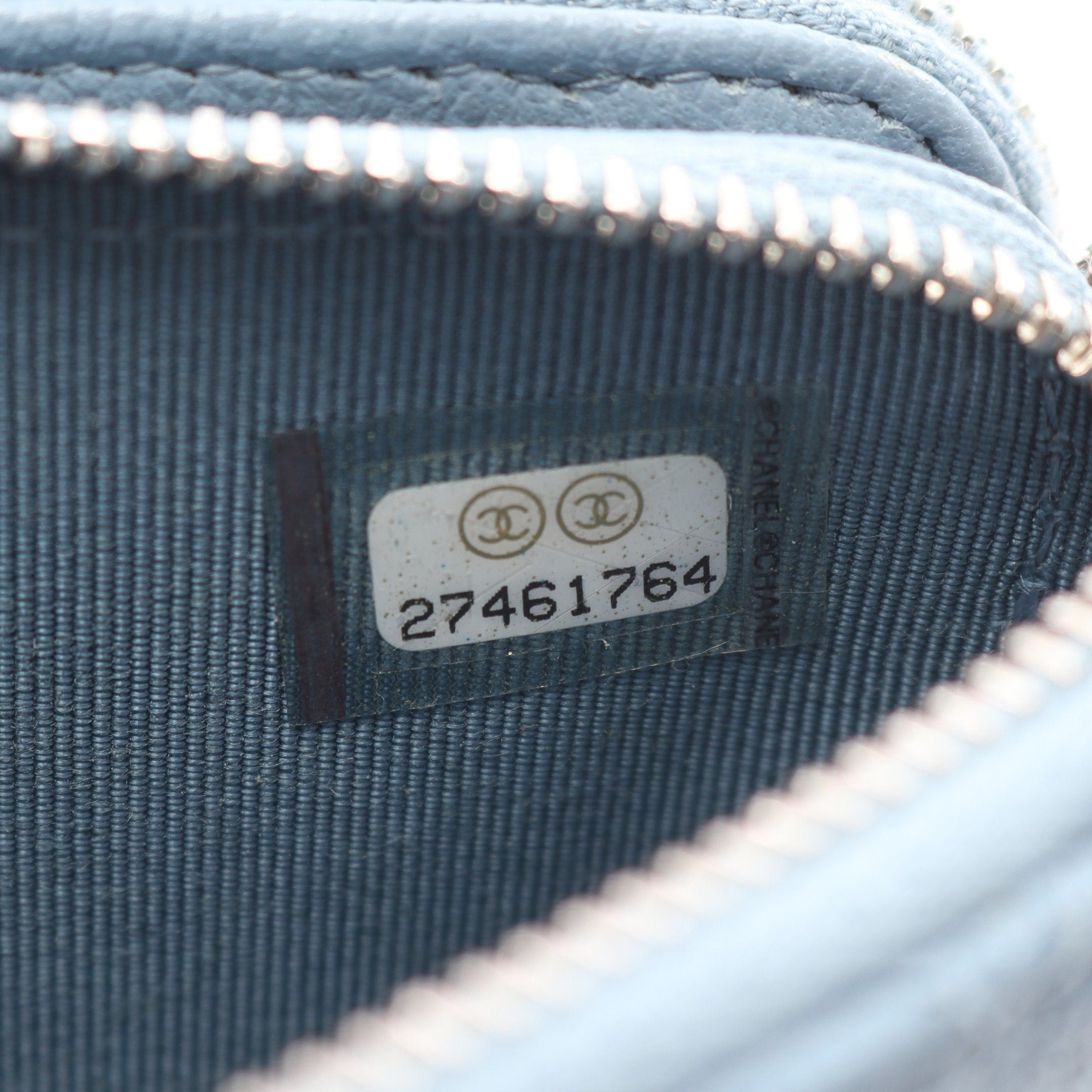 Chanel Chanel Half Coco Mark Matelasse Chain Wallet Caviar Skin Light Blue Silver Hardware Size ONE SIZE - 5 Thumbnail