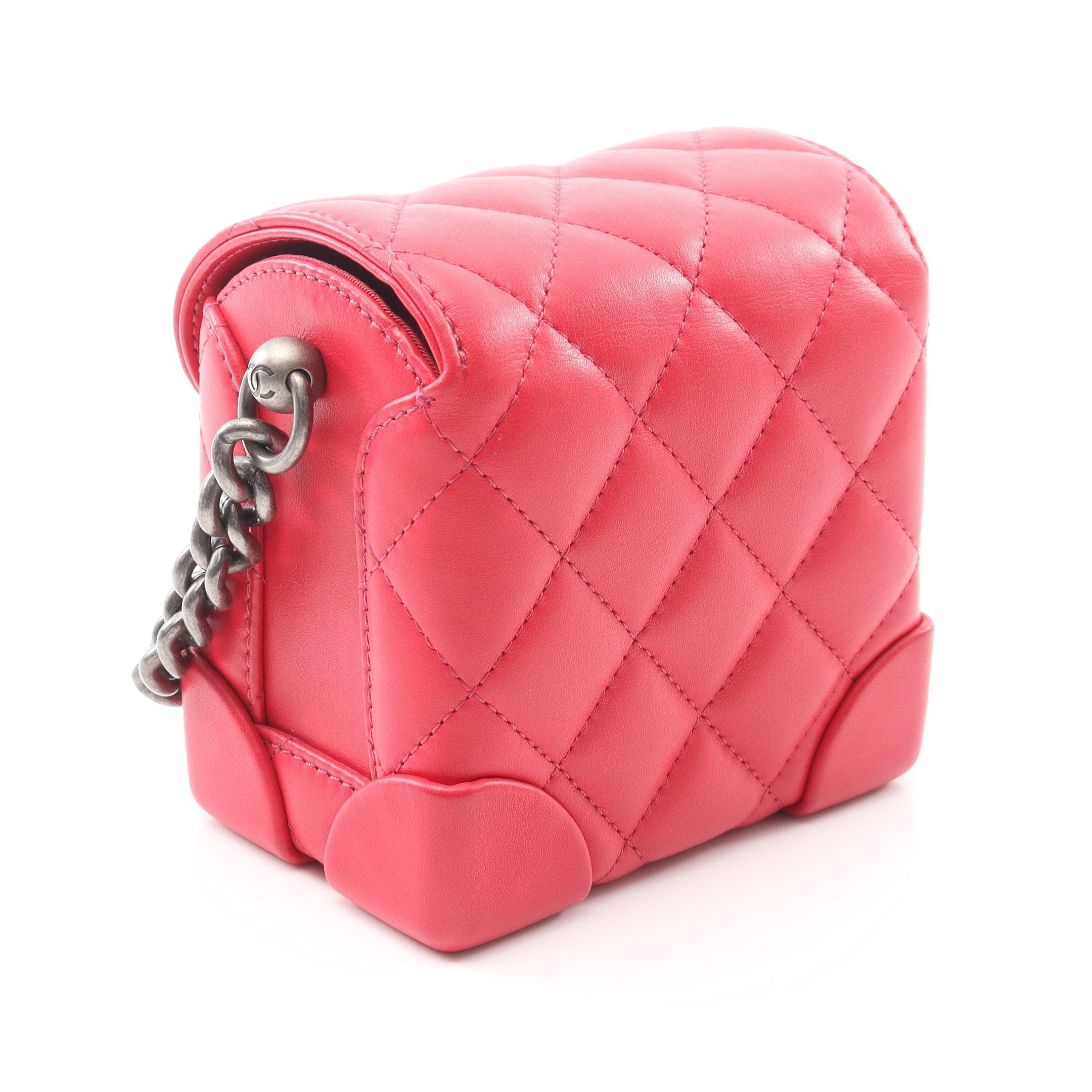 Chanel Chanel Matelasse Mini Vanity Magenta Chain Shoulder Bag Lambskin Pink Red Antique Silver Hardware Size ONE SIZE - 2 Thumbnail