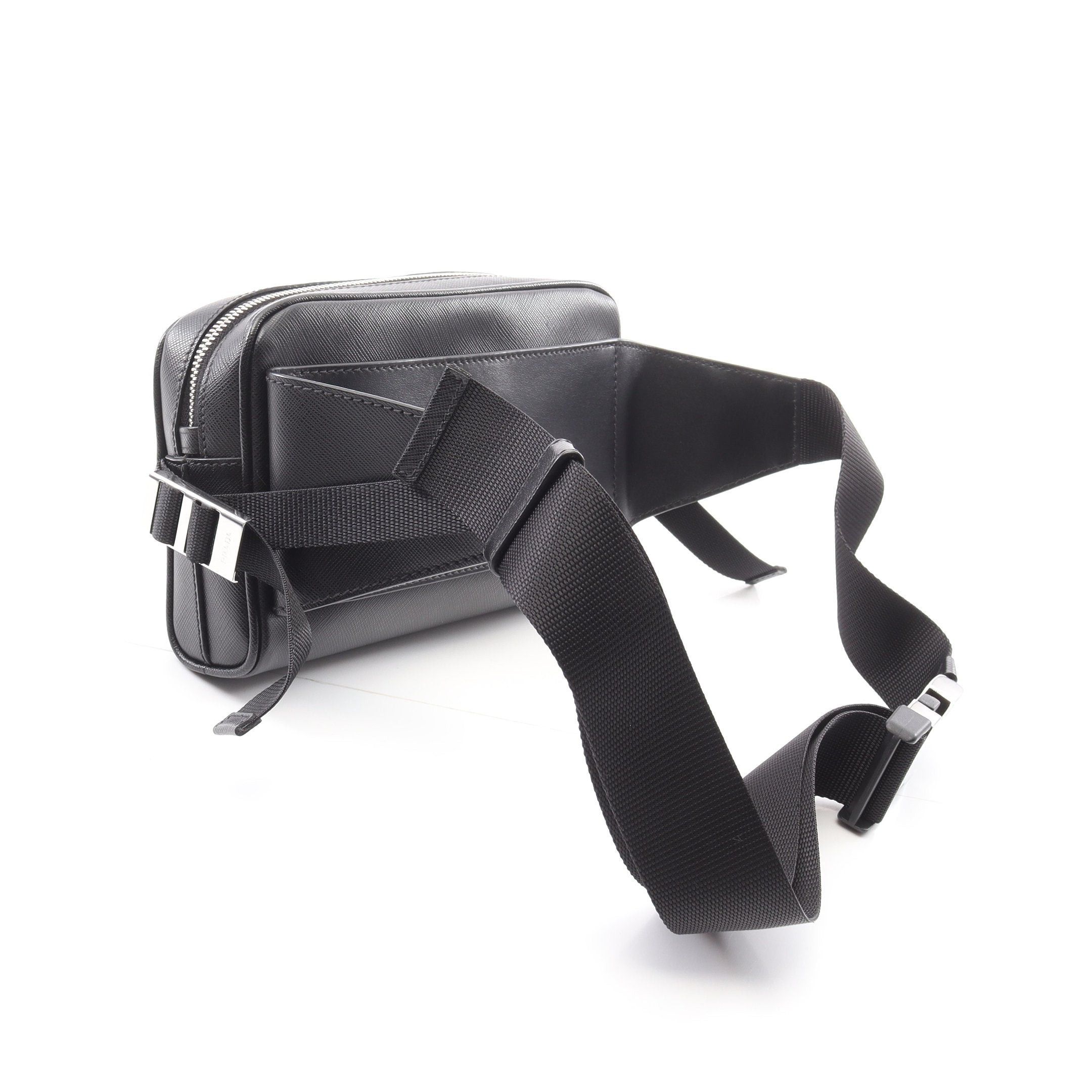 Prada Prada Marsupio Saffiano Travel Body Bag Waist Leather Black Size ONE SIZE - 2 Thumbnail