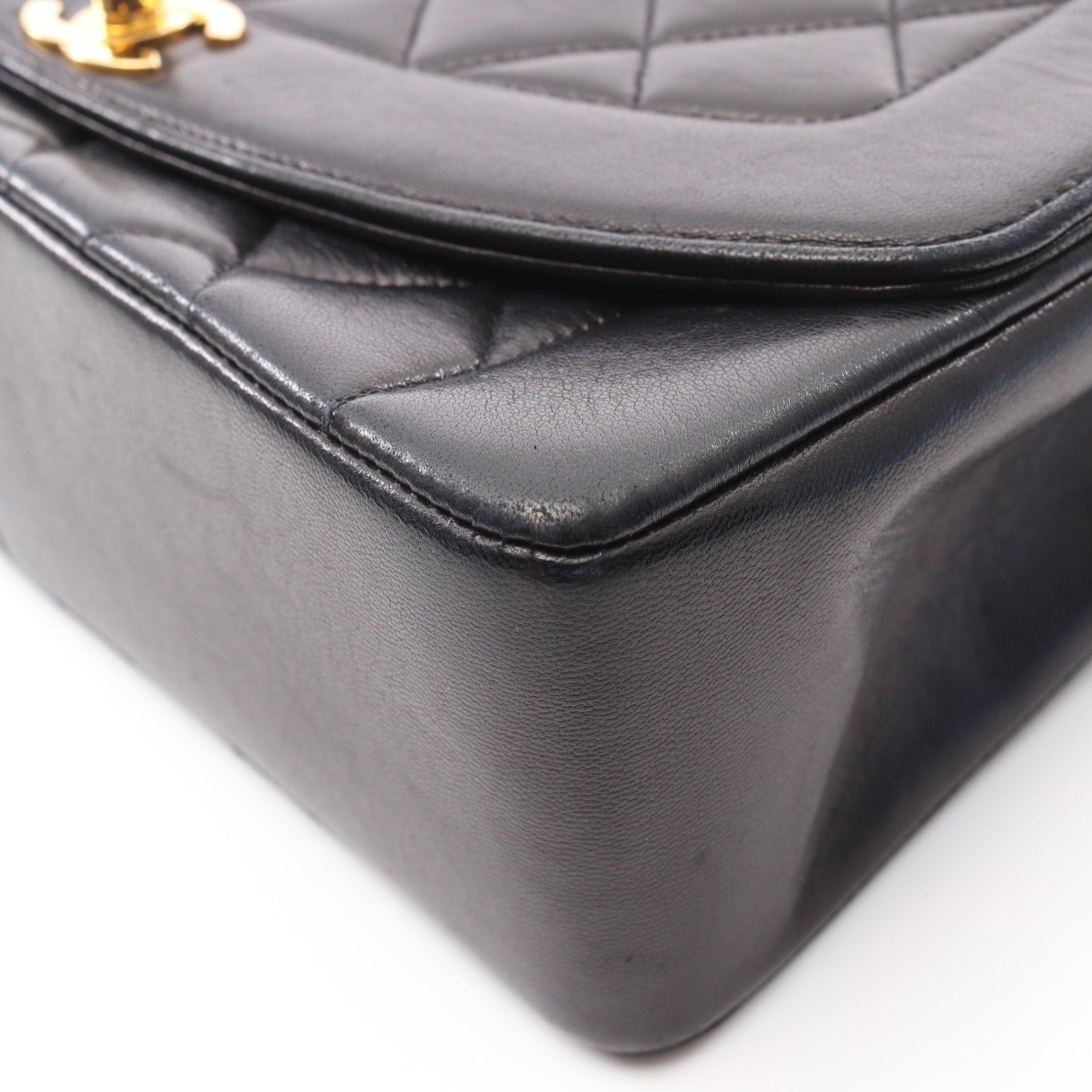 Chanel Chanel Matelasse Diana Flap Chain Shoulder Bag Lambskin Black Gold Hardware Size ONE SIZE - 11 Thumbnail