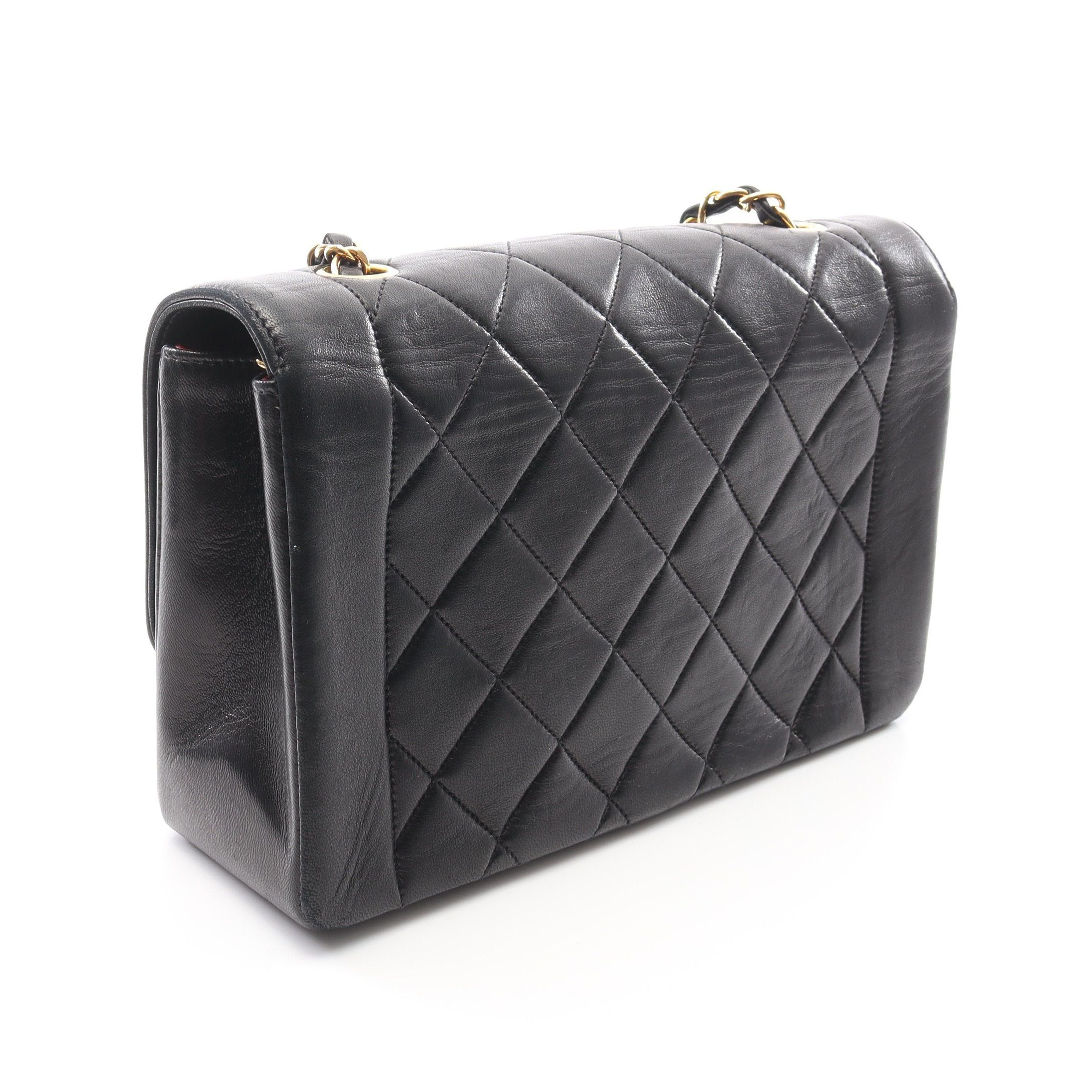 Chanel Chanel Matelasse Diana Flap Chain Shoulder Bag Lambskin Black Gold Hardware Size ONE SIZE - 2 Thumbnail