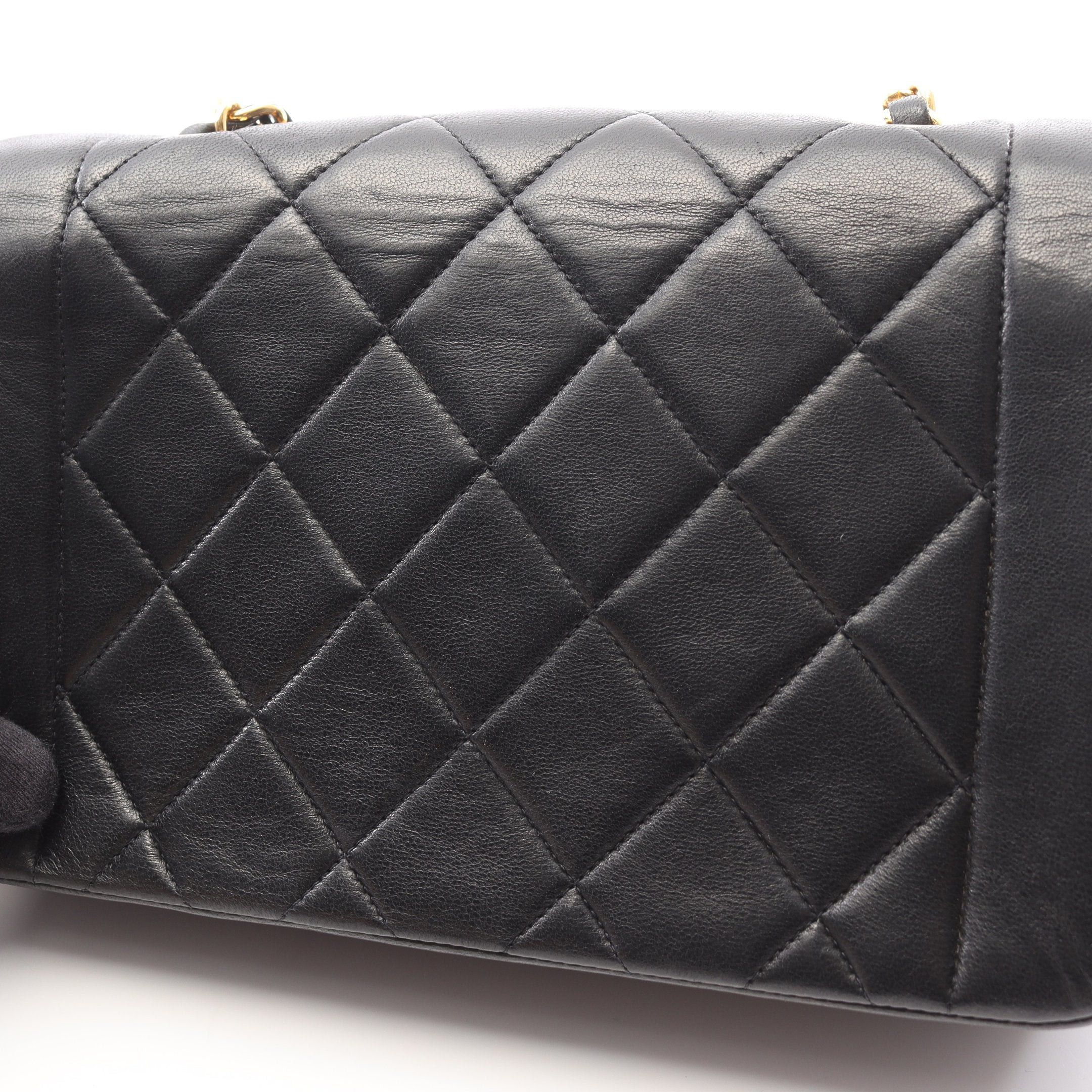 Chanel Chanel Matelasse Diana Flap Chain Shoulder Bag Lambskin Black Gold Hardware Size ONE SIZE - 11 Thumbnail