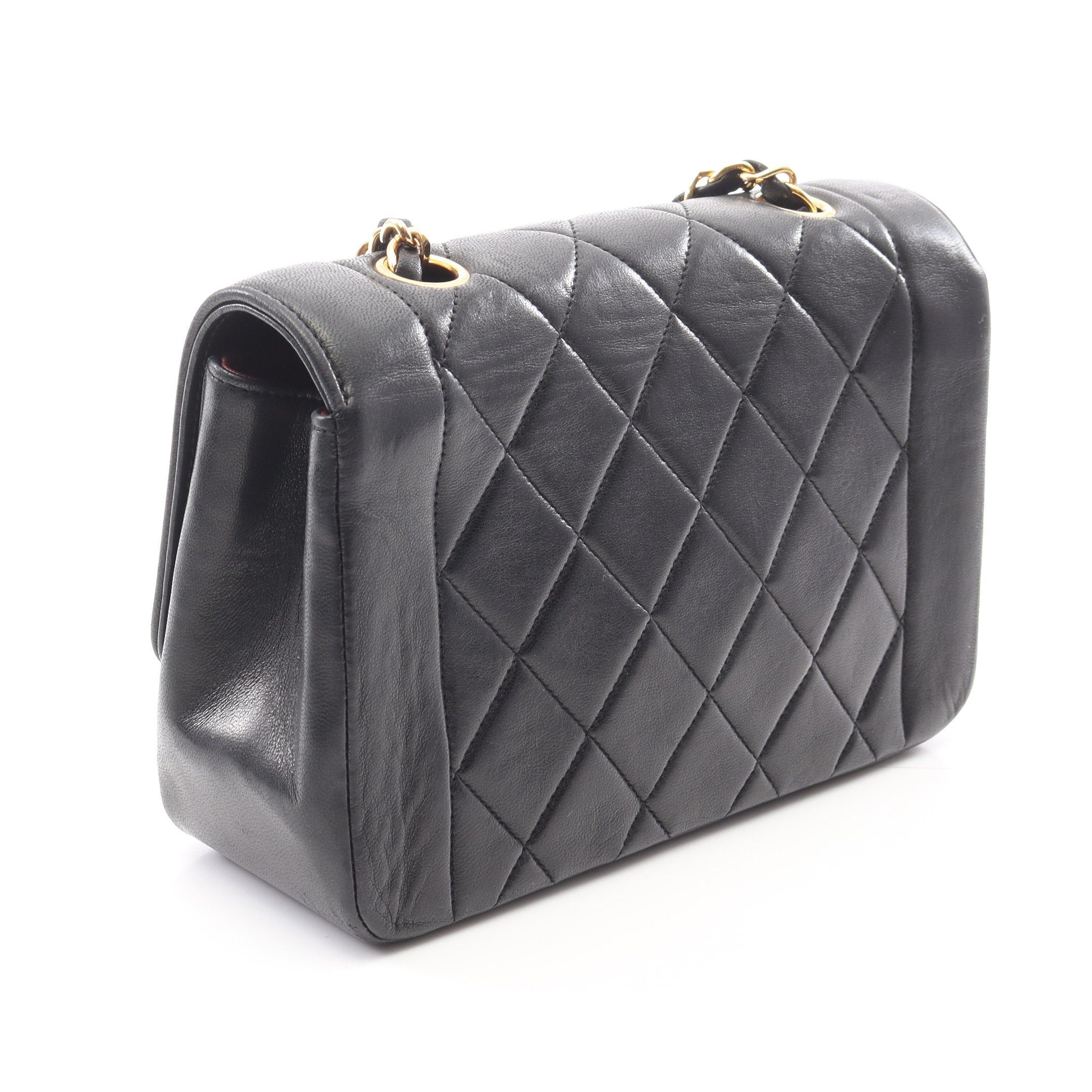 Chanel Chanel Matelasse Diana Flap Chain Shoulder Bag Lambskin Black Gold Hardware Size ONE SIZE - 2 Thumbnail