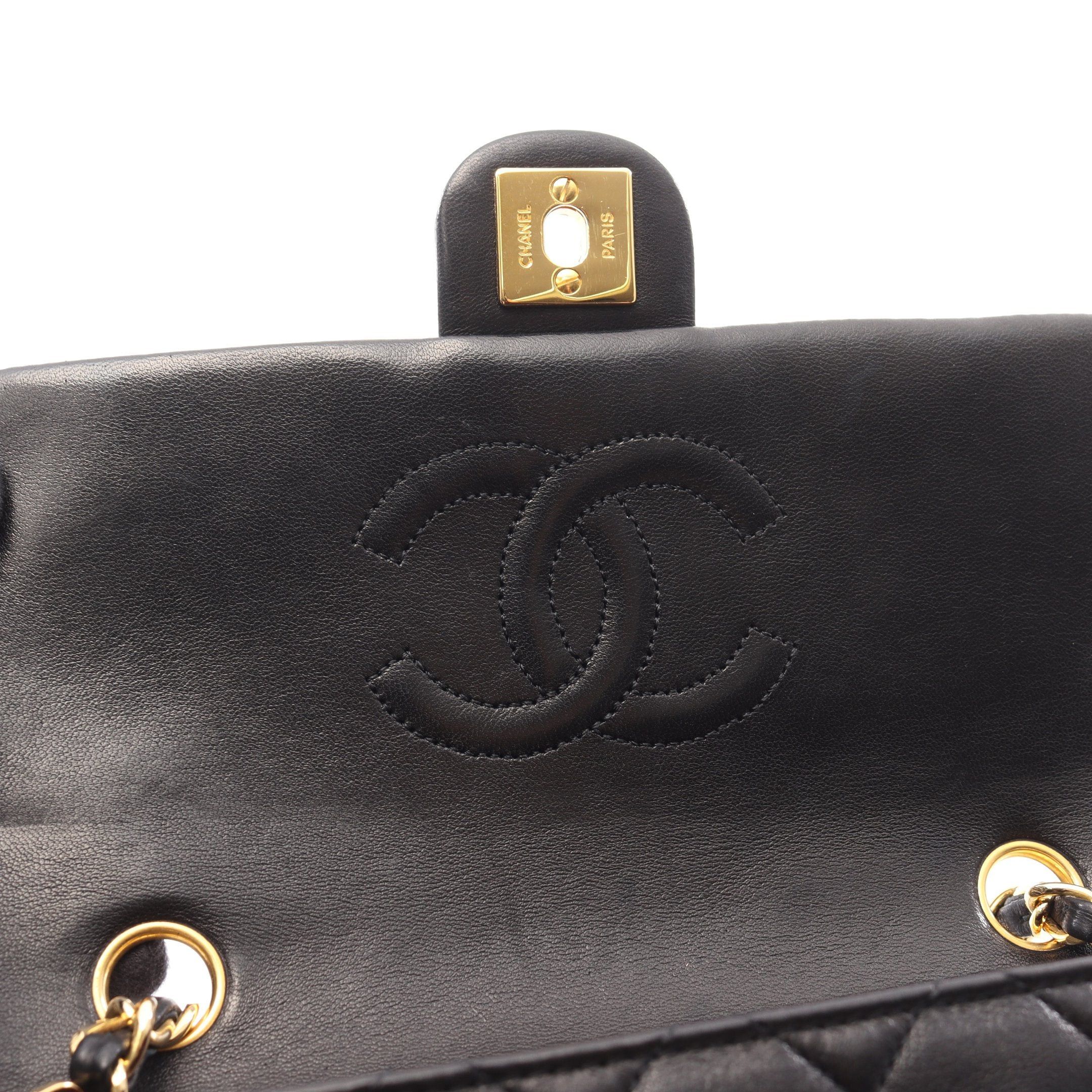 Chanel Chanel Matelasse Single Flap Chain Shoulder Bag Lambskin Black Gold Hardware Size ONE SIZE - 10 Thumbnail