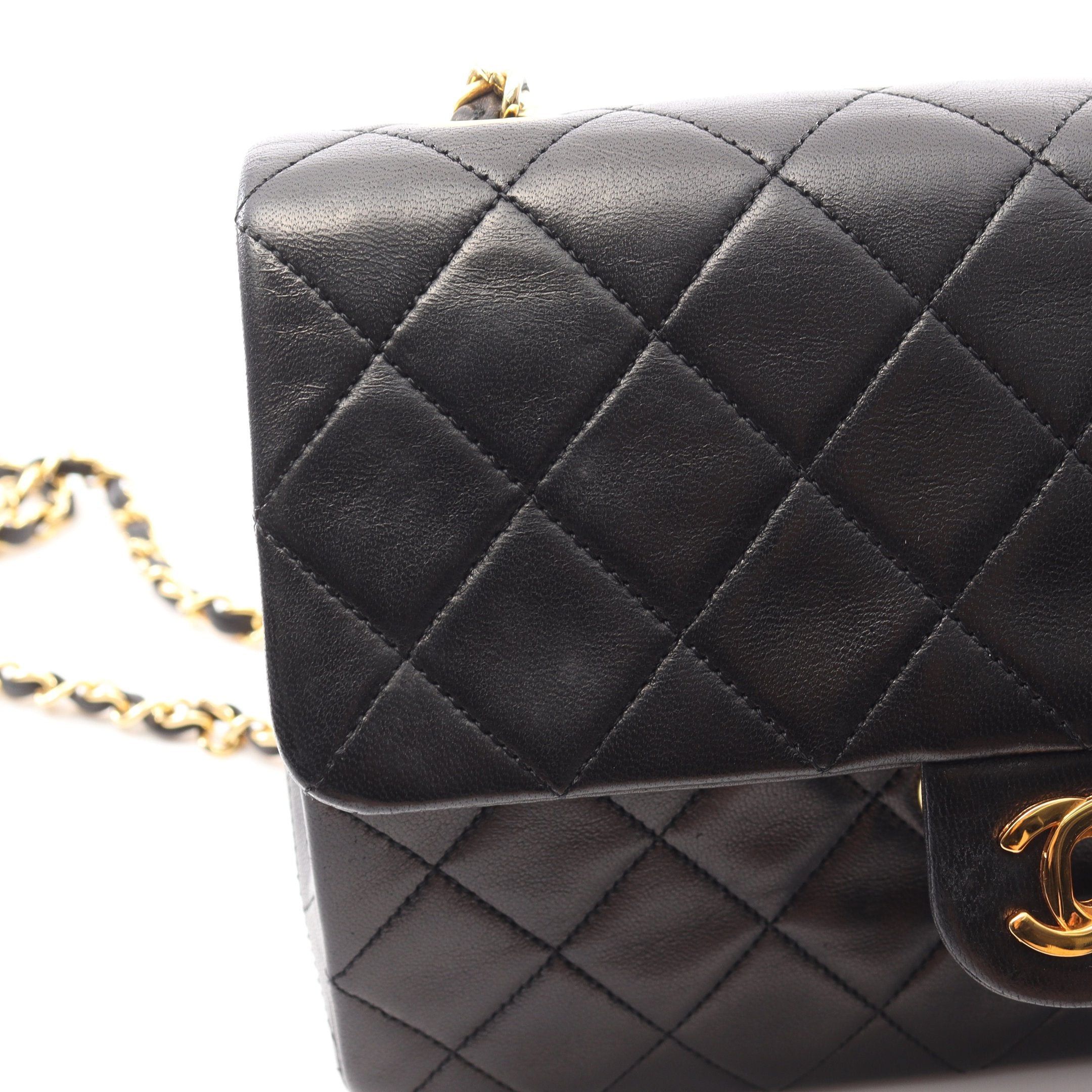 Chanel Chanel Matelasse Single Flap Chain Shoulder Bag Lambskin Black Gold Hardware Size ONE SIZE - 11 Thumbnail