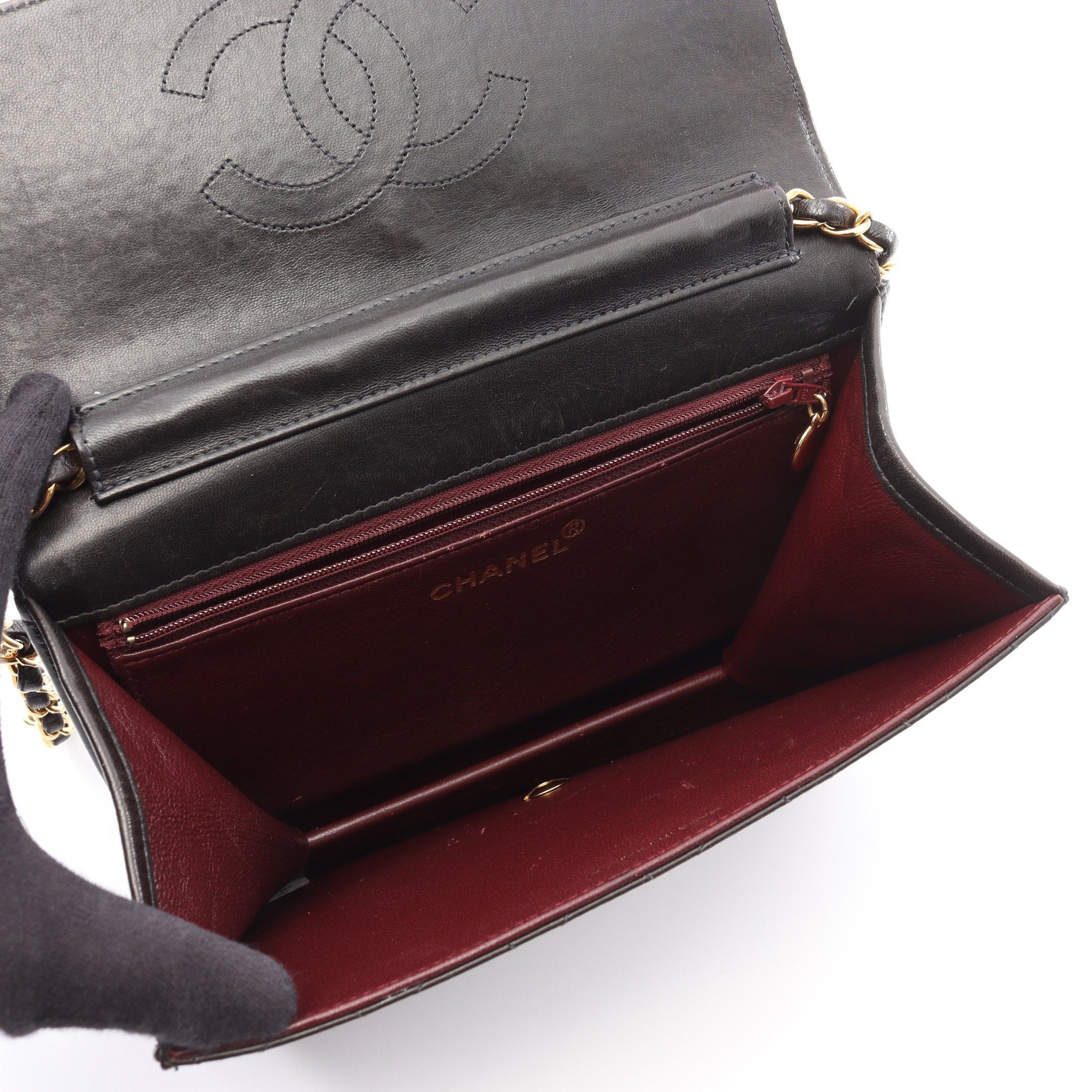 Chanel Chanel Matelasse Single Flap Chain Shoulder Bag Lambskin Black Gold Hardware Push Lock Size ONE SIZE - 3 Thumbnail