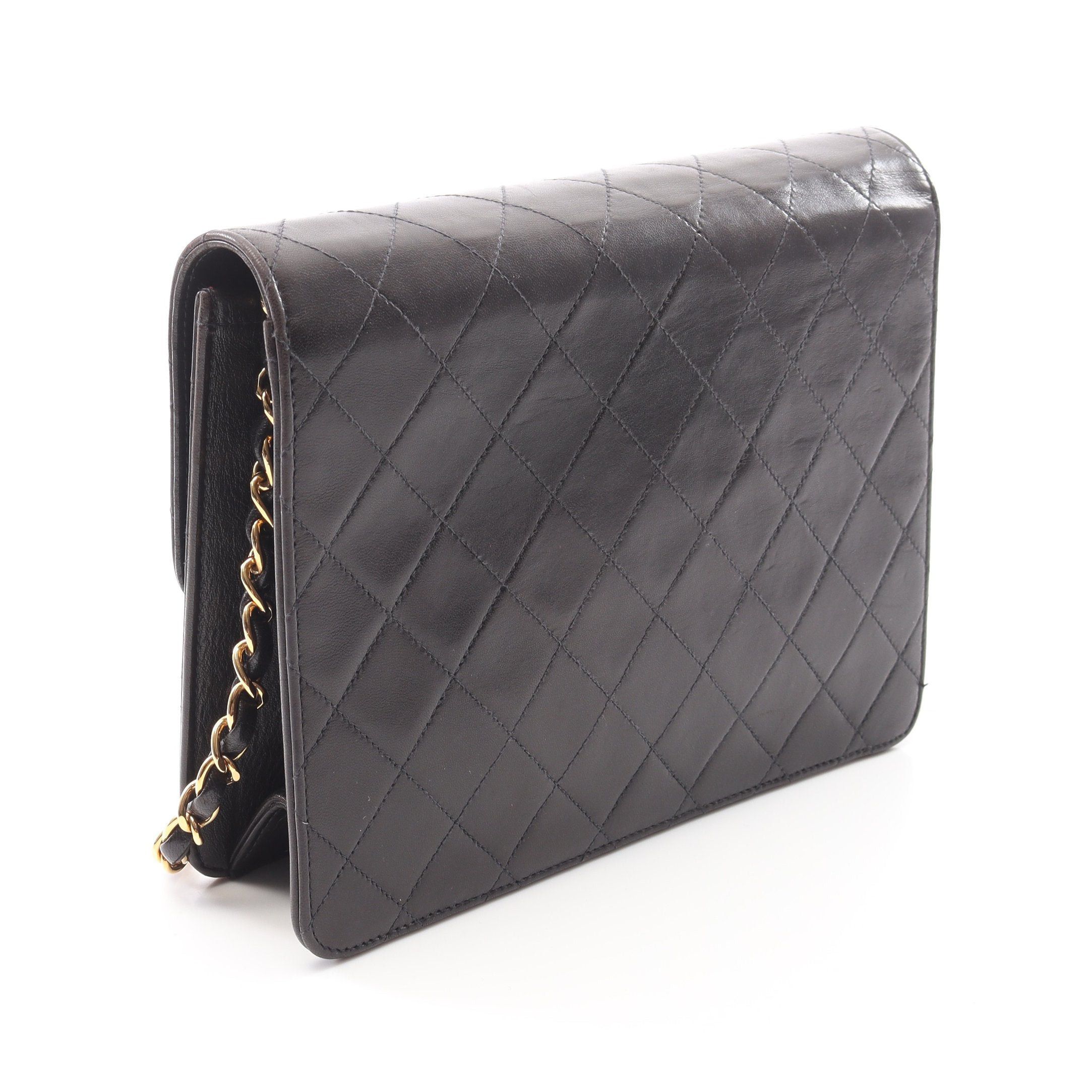 Chanel Chanel Matelasse Single Flap Chain Shoulder Bag Lambskin Black Gold Hardware Push Lock Size ONE SIZE - 2 Thumbnail