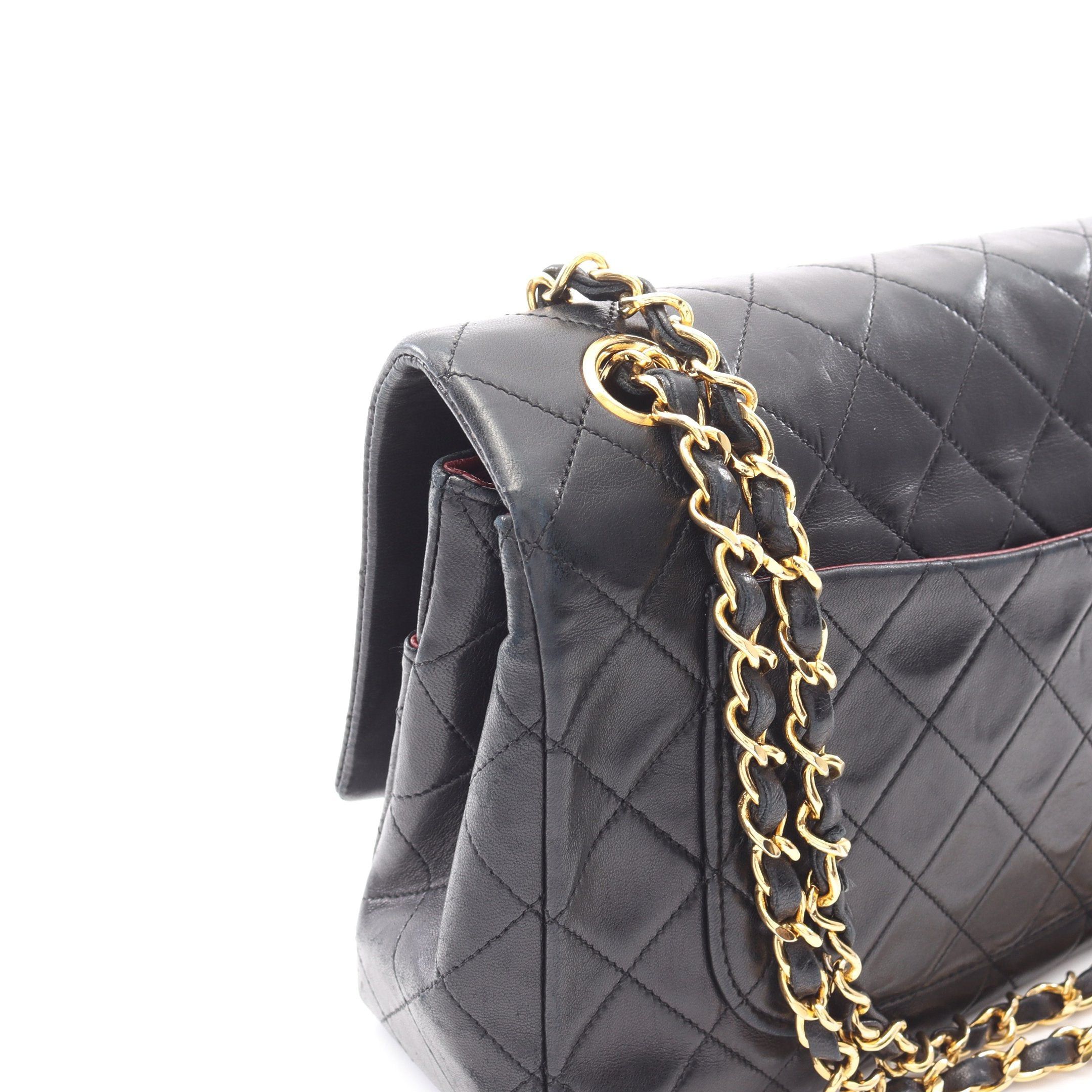 Chanel Chanel Matelasse Single Flap Chain Shoulder Bag Lambskin Black Gold Hardware Size ONE SIZE - 15 Thumbnail