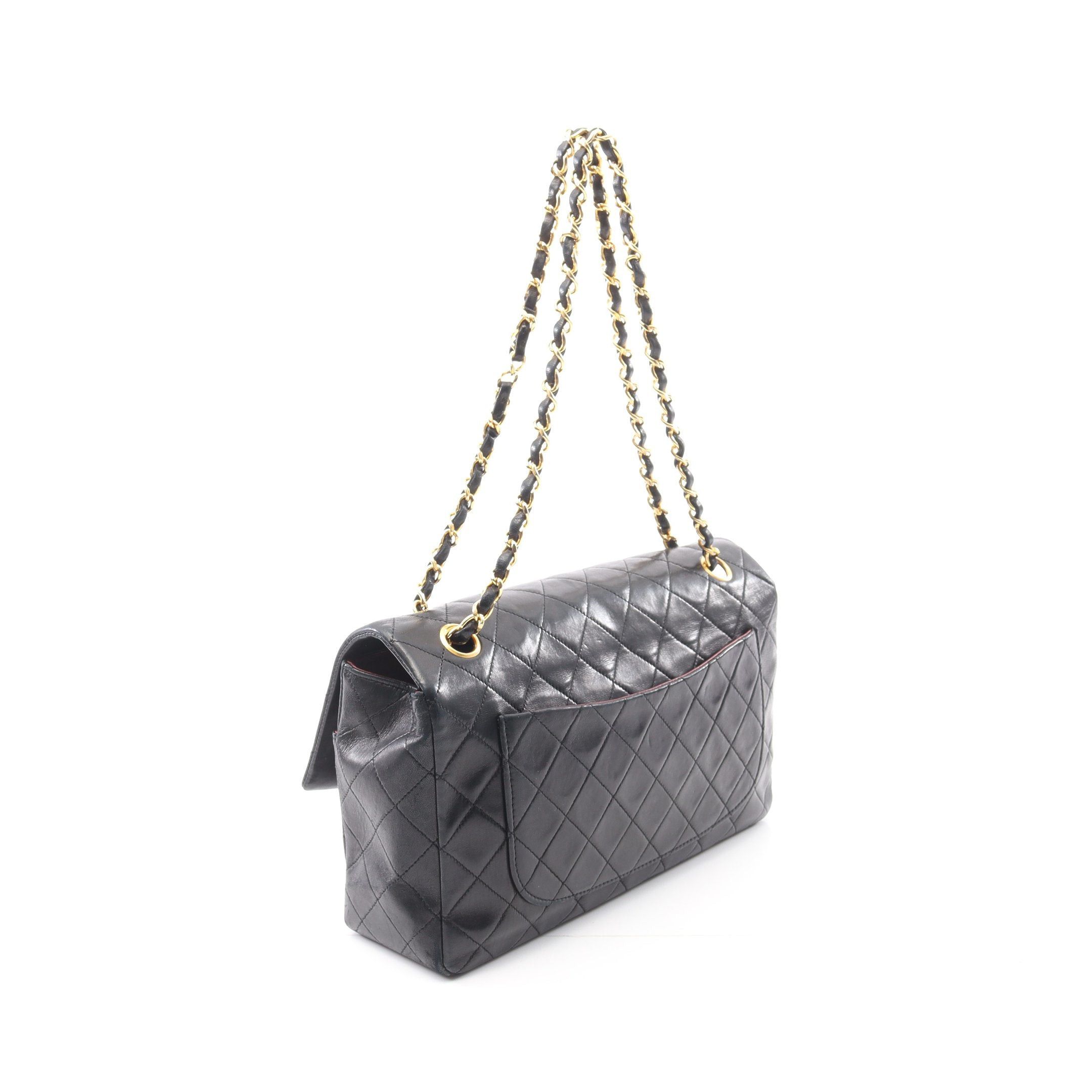 Chanel Chanel Matelasse Single Flap Chain Shoulder Bag Lambskin Black Gold Hardware Size ONE SIZE - 2 Thumbnail