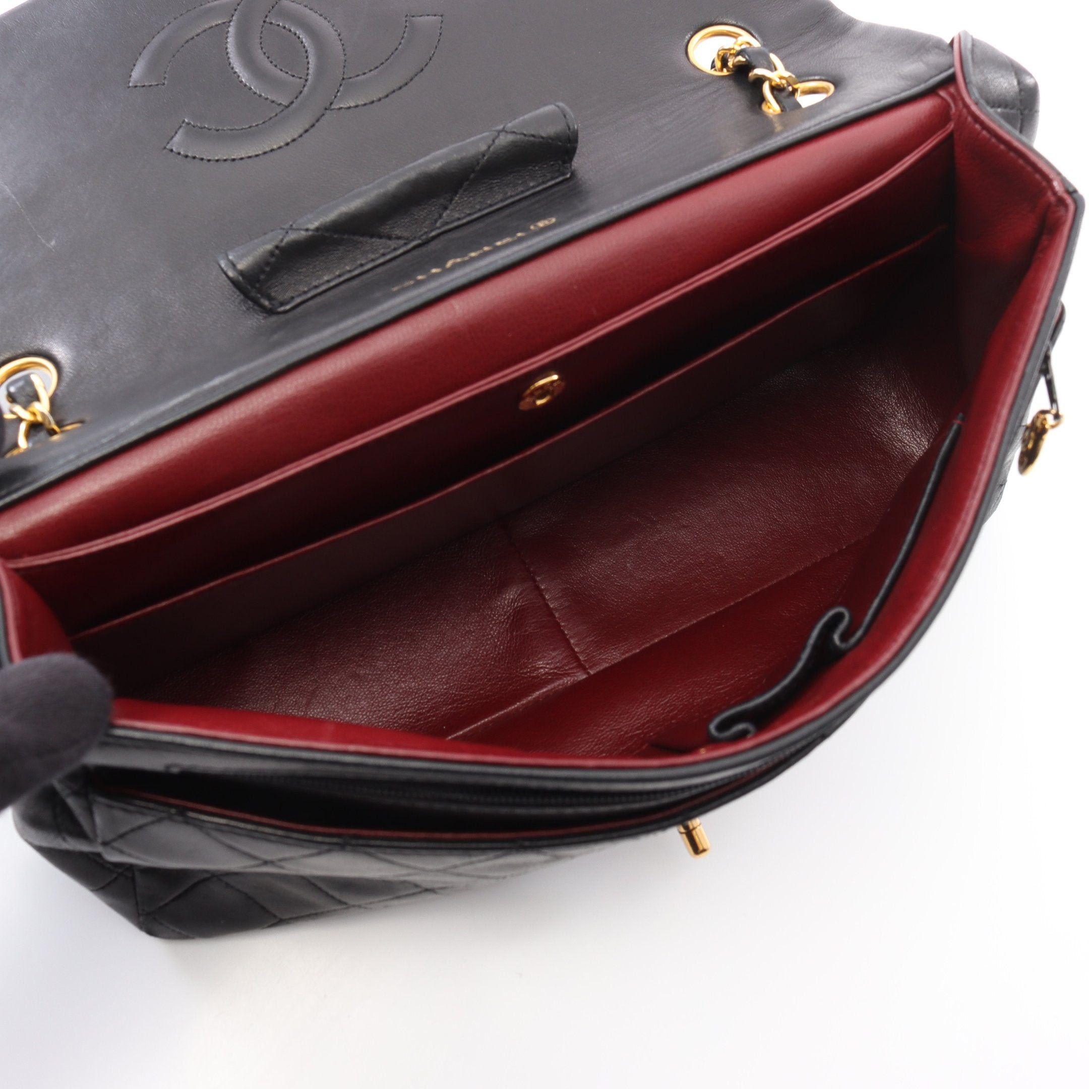 Chanel Chanel Matelasse Single Flap Chain Shoulder Bag Lambskin Black Gold Hardware Size ONE SIZE - 3 Thumbnail