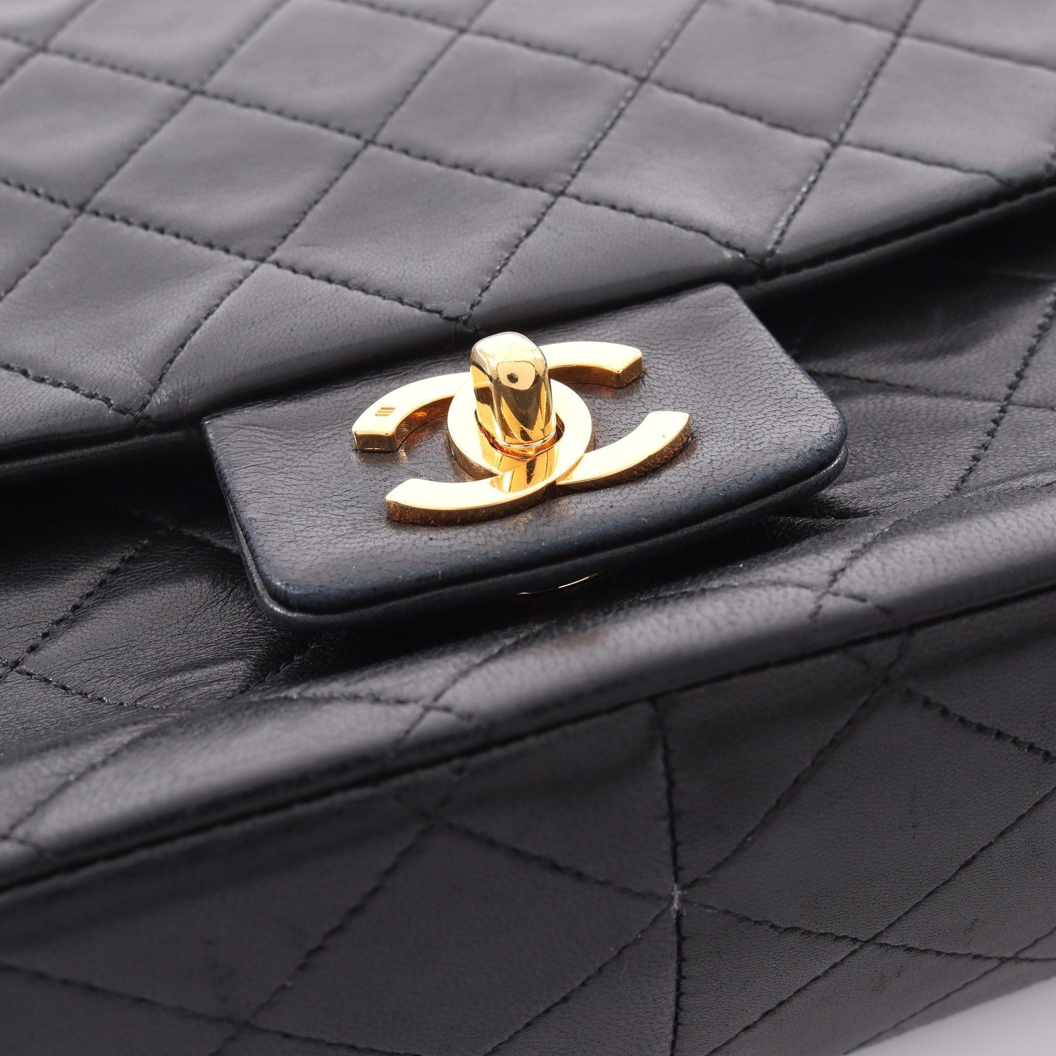Chanel Chanel Matelasse Single Flap Chain Shoulder Bag Lambskin Black Gold Hardware Size ONE SIZE - 11 Thumbnail