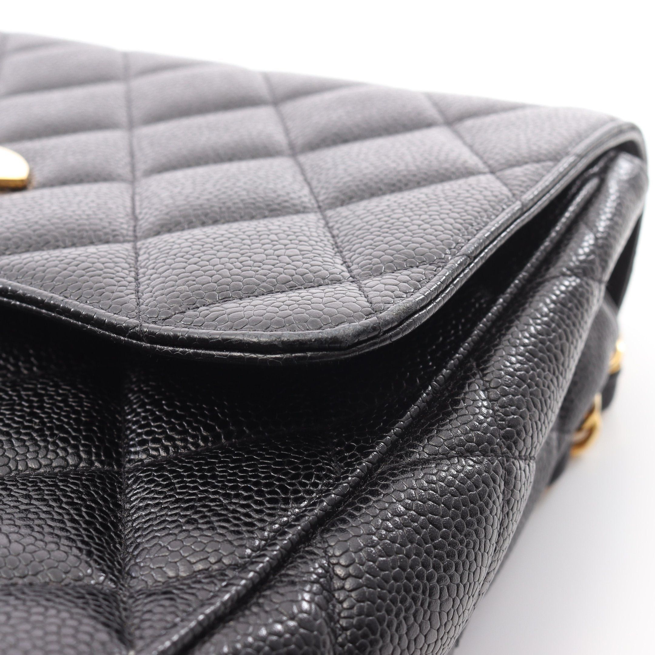 Chanel Chanel Matelasse Single Flap Chain Shoulder Bag Caviar Skin Black Gold Hardware Size ONE SIZE - 12 Thumbnail