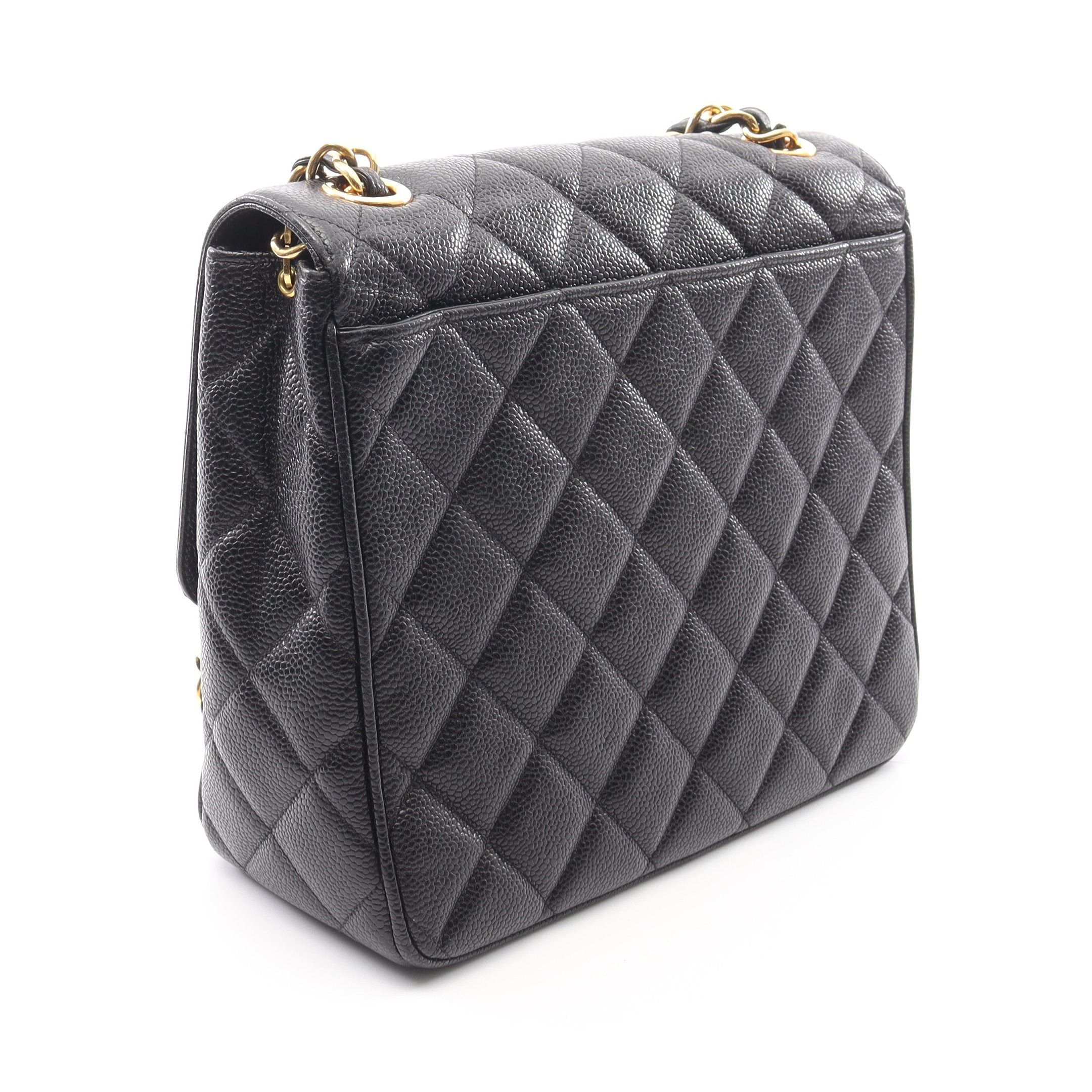 Chanel Chanel Matelasse Single Flap Chain Shoulder Bag Caviar Skin Black Gold Hardware Size ONE SIZE - 2 Thumbnail