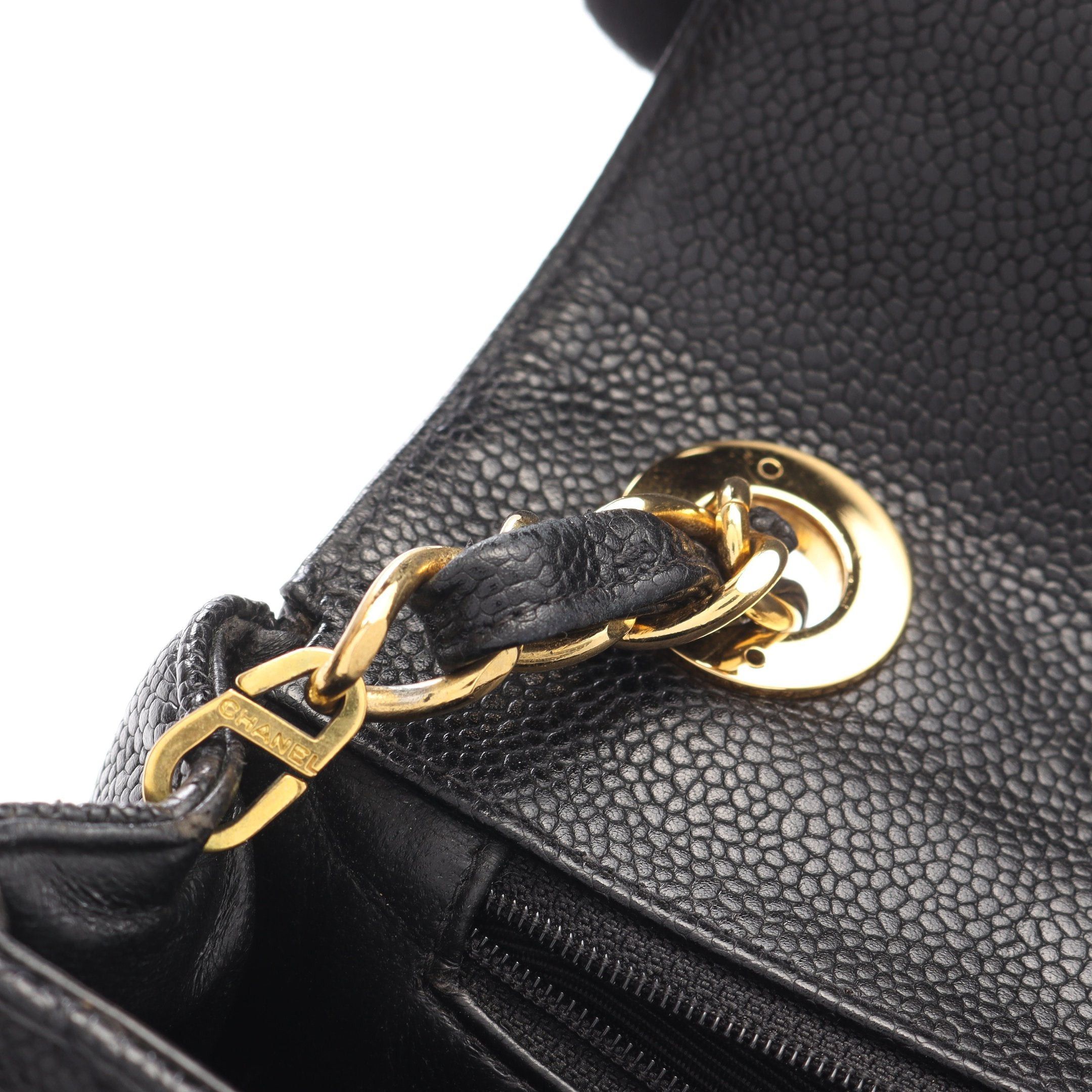 Chanel Chanel Matelasse Single Flap Chain Shoulder Bag Caviar Skin Black Gold Hardware Size ONE SIZE - 10 Thumbnail