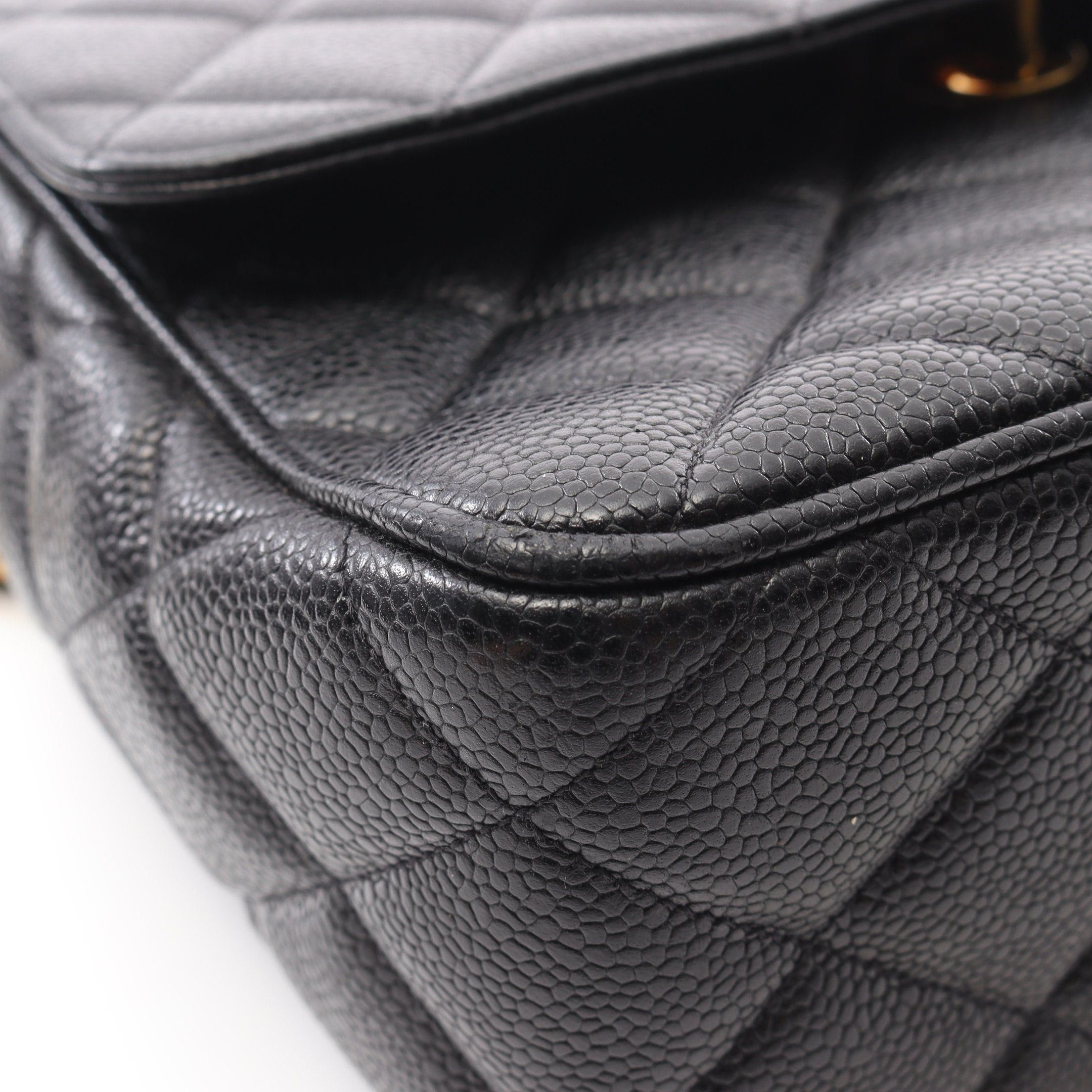 Chanel Chanel Matelasse Single Flap Chain Shoulder Bag Caviar Skin Black Gold Hardware Size ONE SIZE - 13 Thumbnail
