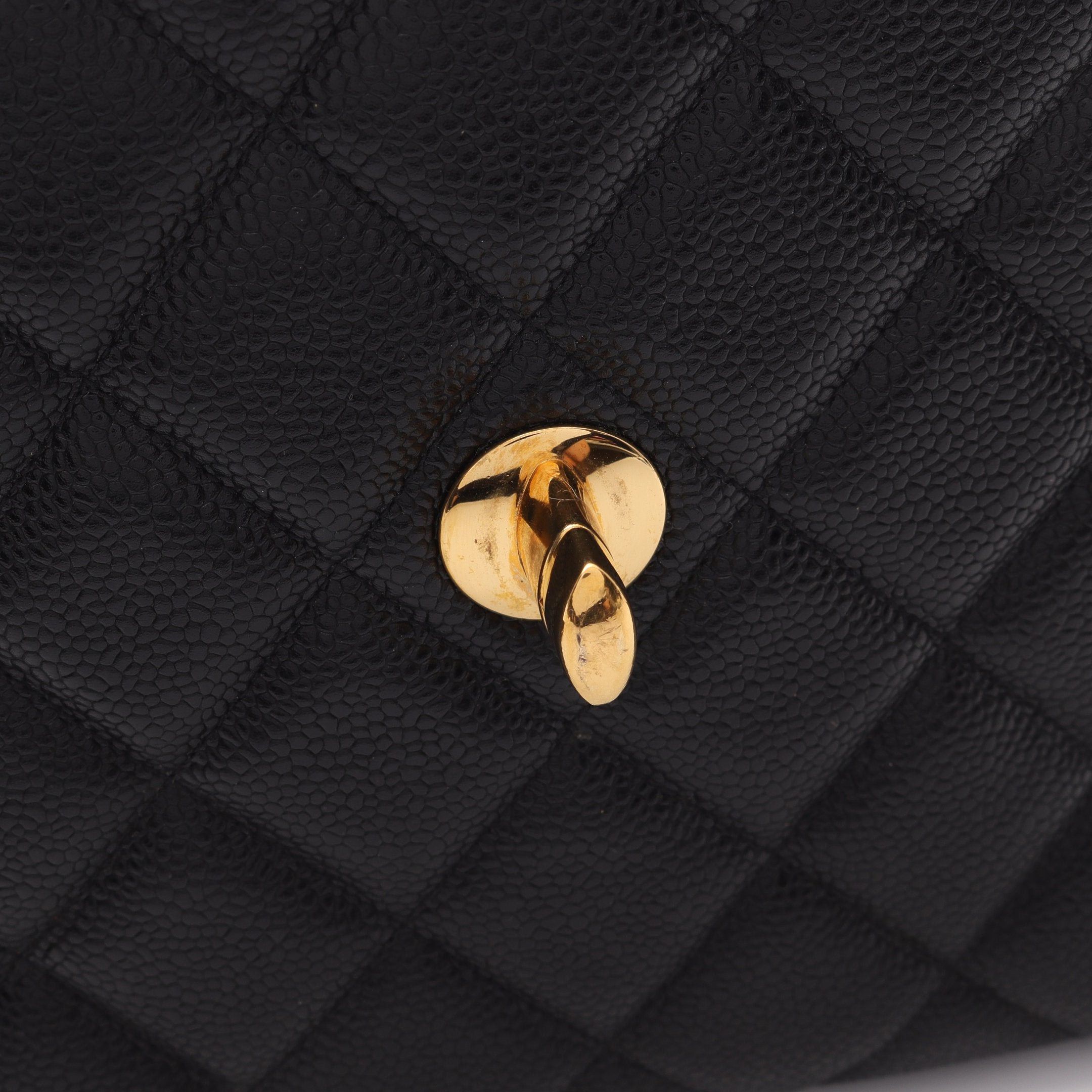Chanel Chanel Matelasse Single Flap Chain Shoulder Bag Caviar Skin Black Gold Hardware Size ONE SIZE - 8 Thumbnail