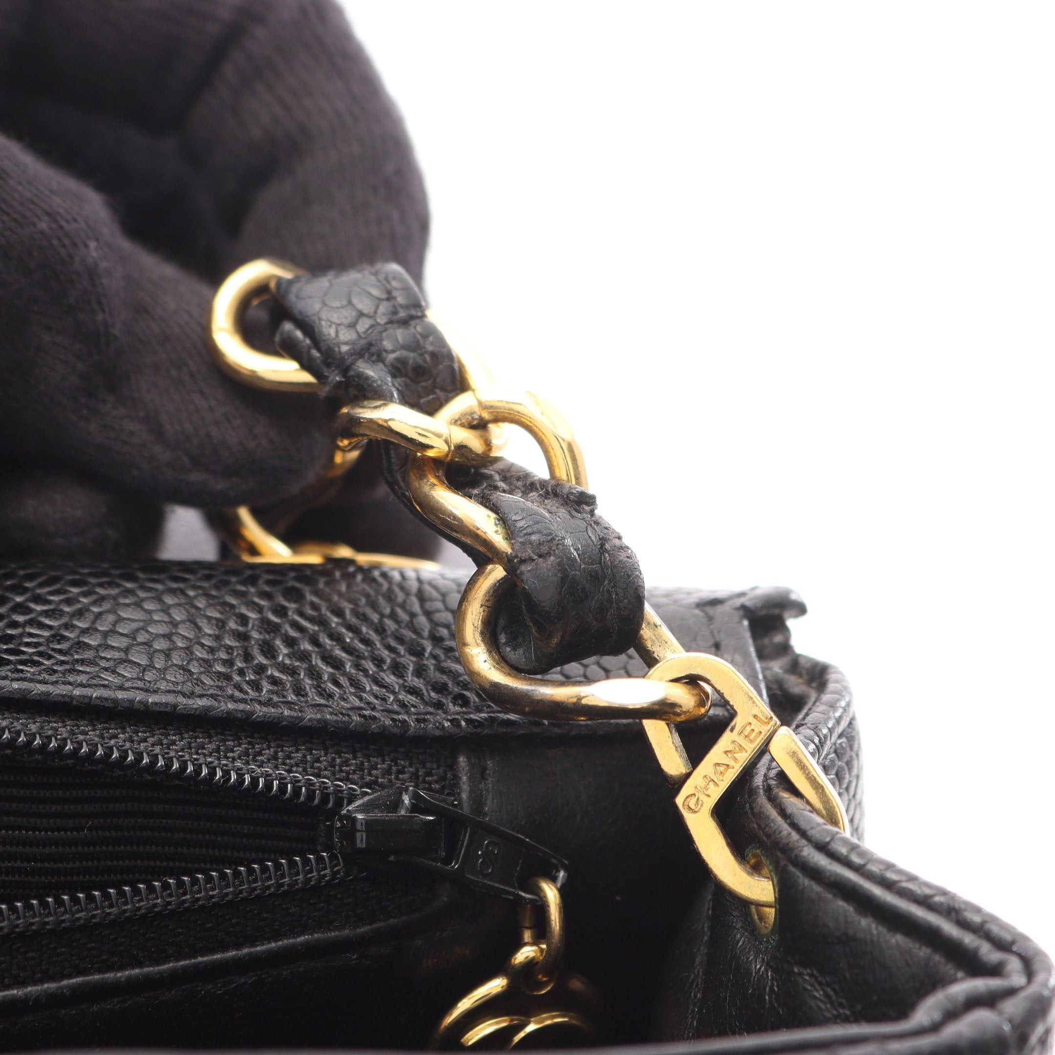 Chanel Chanel Matelasse Single Flap Chain Shoulder Bag Caviar Skin Black Gold Hardware Size ONE SIZE - 9 Thumbnail