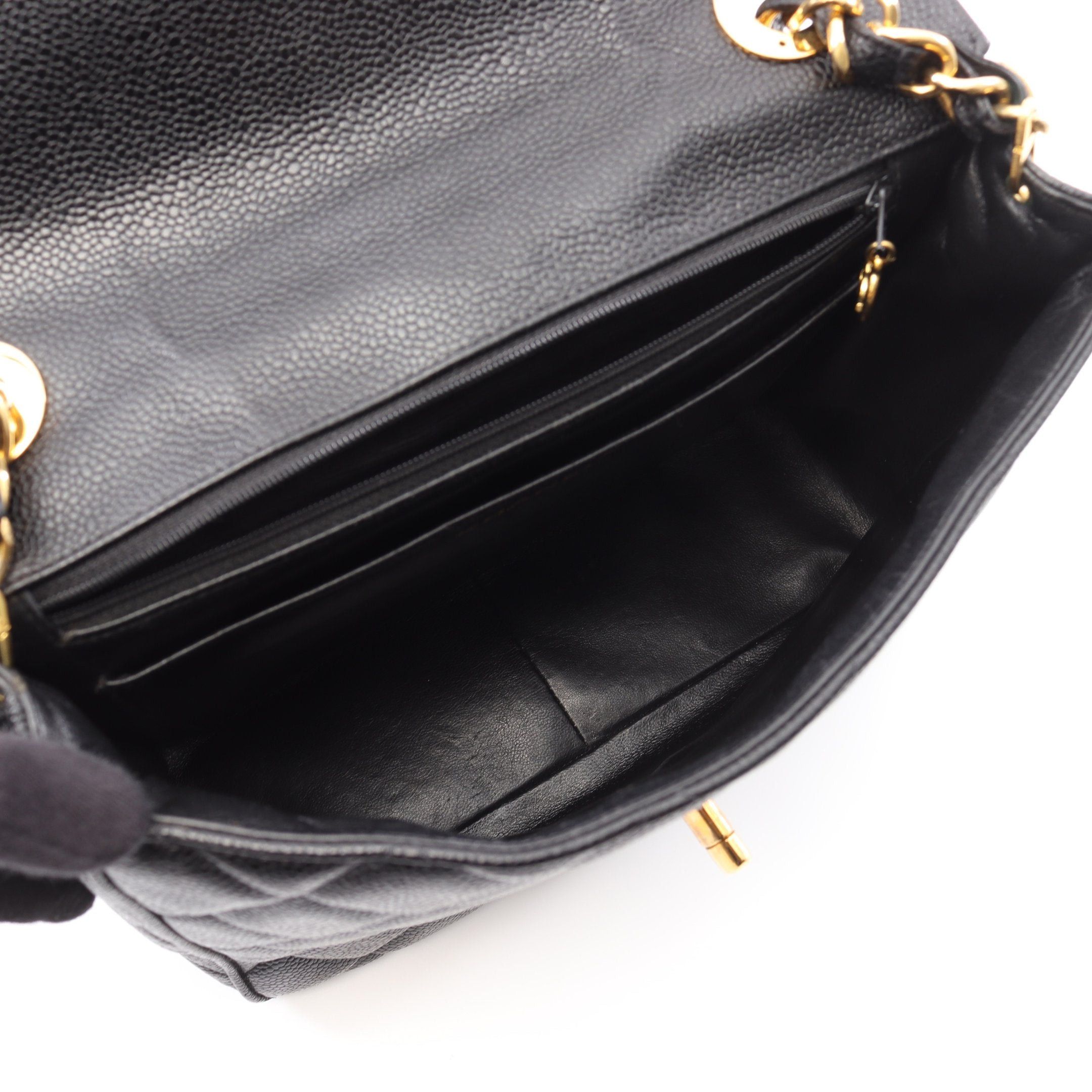Chanel Chanel Matelasse Single Flap Chain Shoulder Bag Caviar Skin Black Gold Hardware Size ONE SIZE - 3 Thumbnail