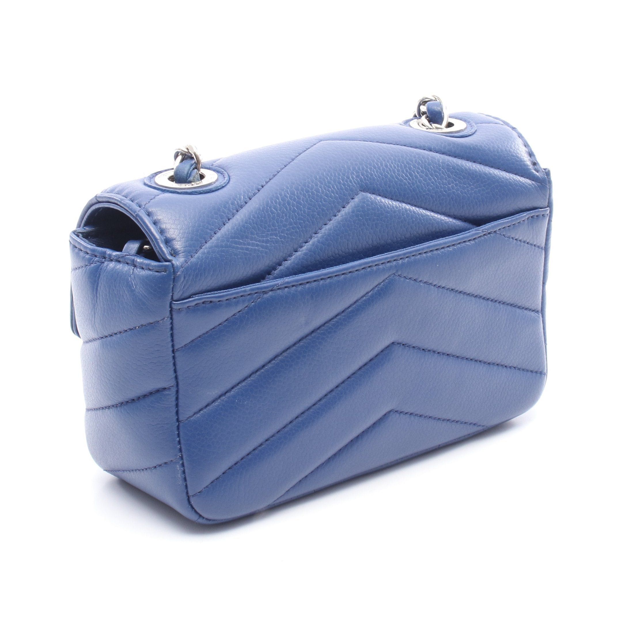 Chanel Chanel Chevron V-Stitch Chain Shoulder Bag Caviar Skin Blue Silver Hardware Size ONE SIZE - 2 Thumbnail