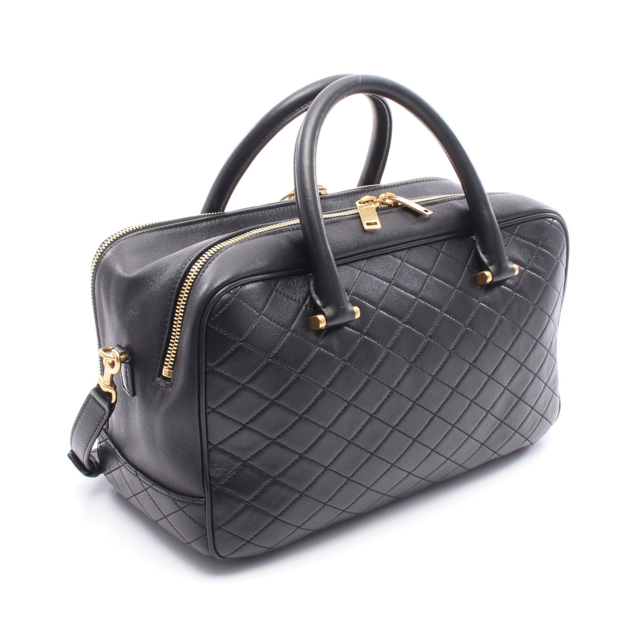 Yves Saint Laurent Yves Saint Laurent Rear Duffel Handbag Leather Black Size ONE SIZE - 2 Thumbnail