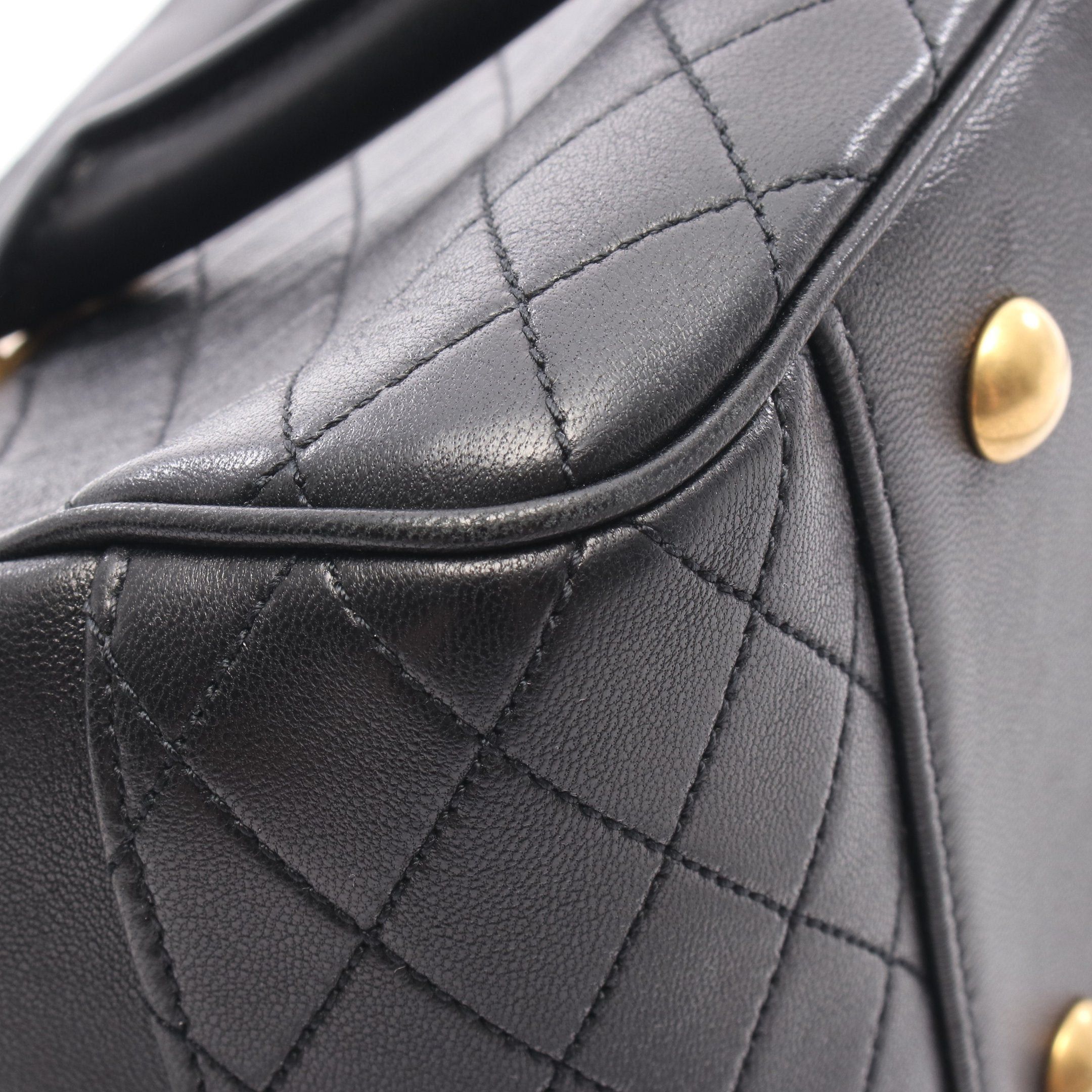 Yves Saint Laurent Yves Saint Laurent Rear Duffel Handbag Leather Black Size ONE SIZE - 5 Thumbnail