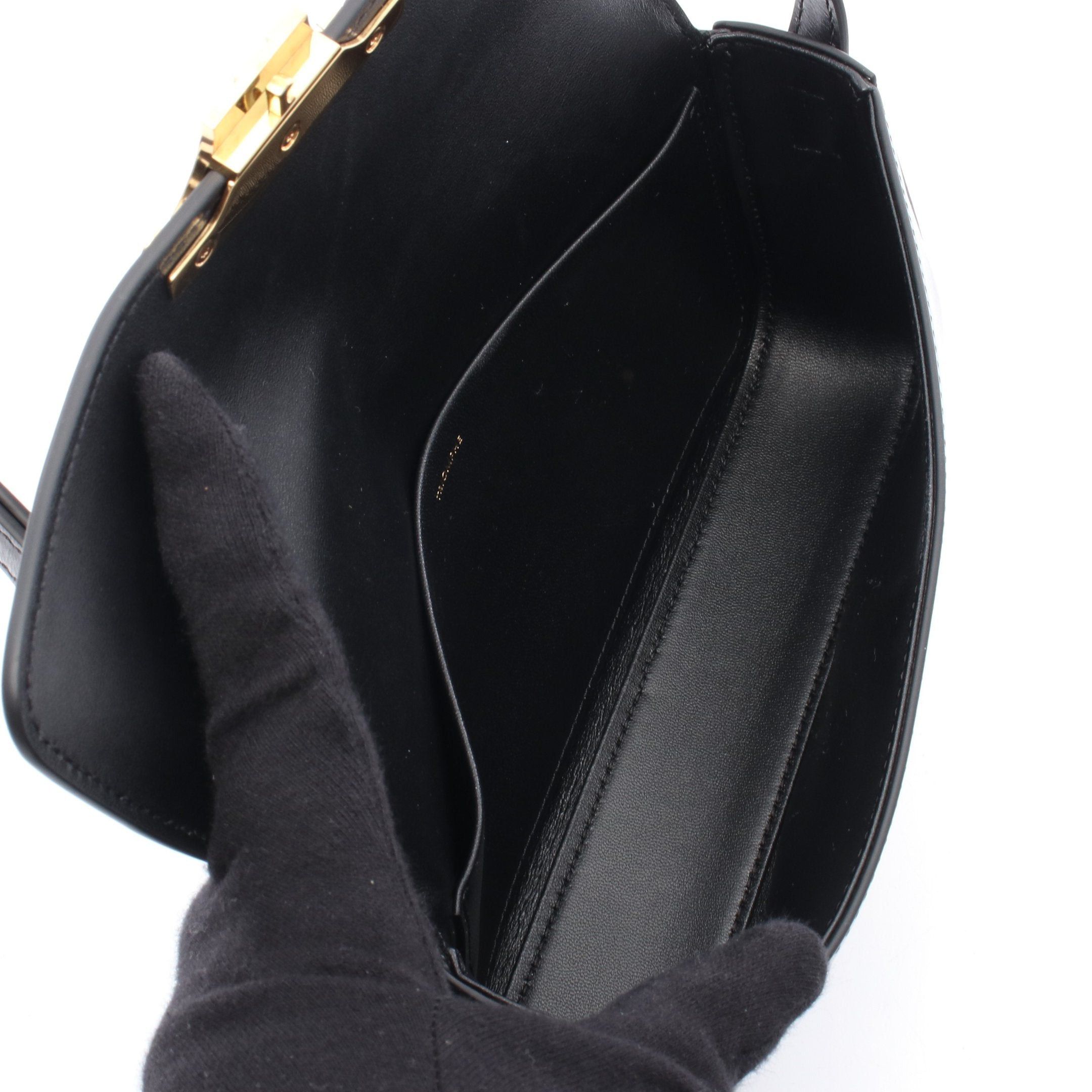 Celine Celine Claude Triomphe Shoulder Bag Leather Black Size ONE SIZE - 3 Thumbnail