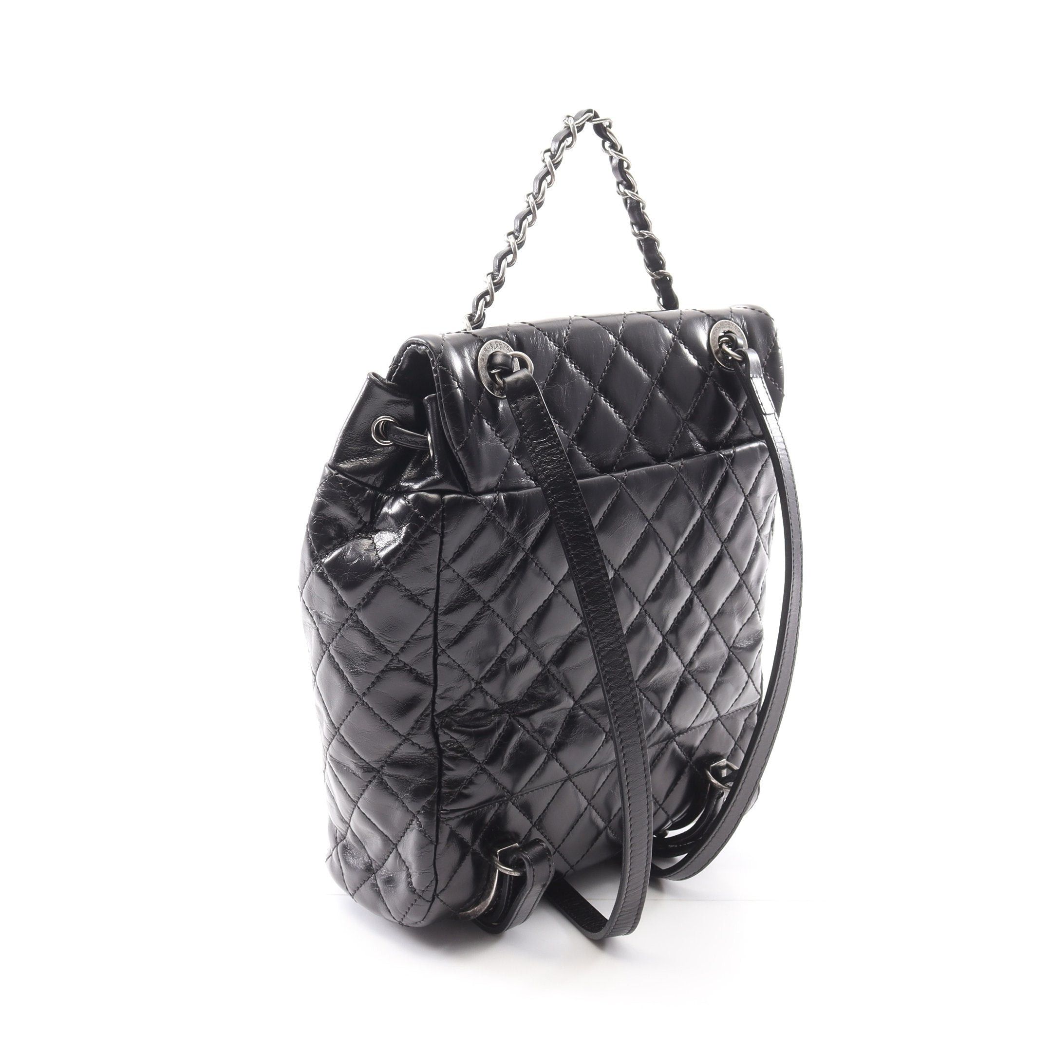 Chanel Chanel Matelasse Backpack Rucksack Lambskin Black Antique Silver Hardware Size ONE SIZE - 2 Thumbnail