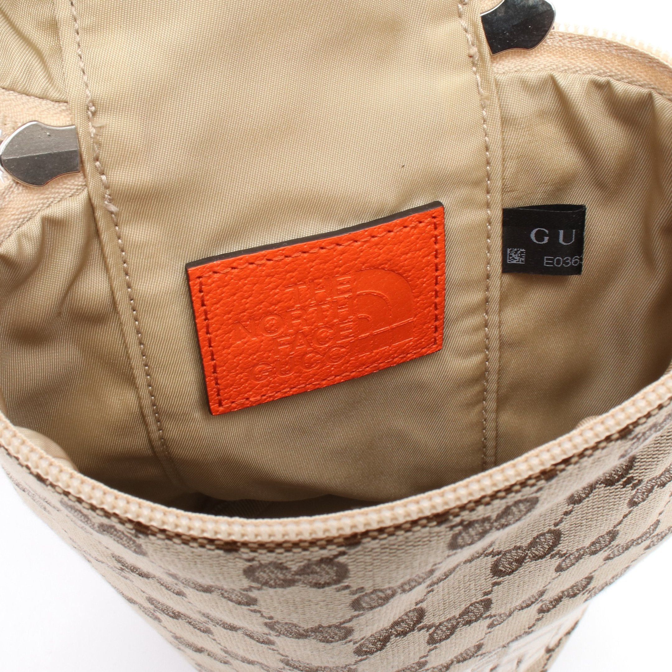 Gucci Gucci Gucci * The North Face Gg Canvas Handbag Leather Beige Brown Orange Size ONE SIZE - 5 Thumbnail