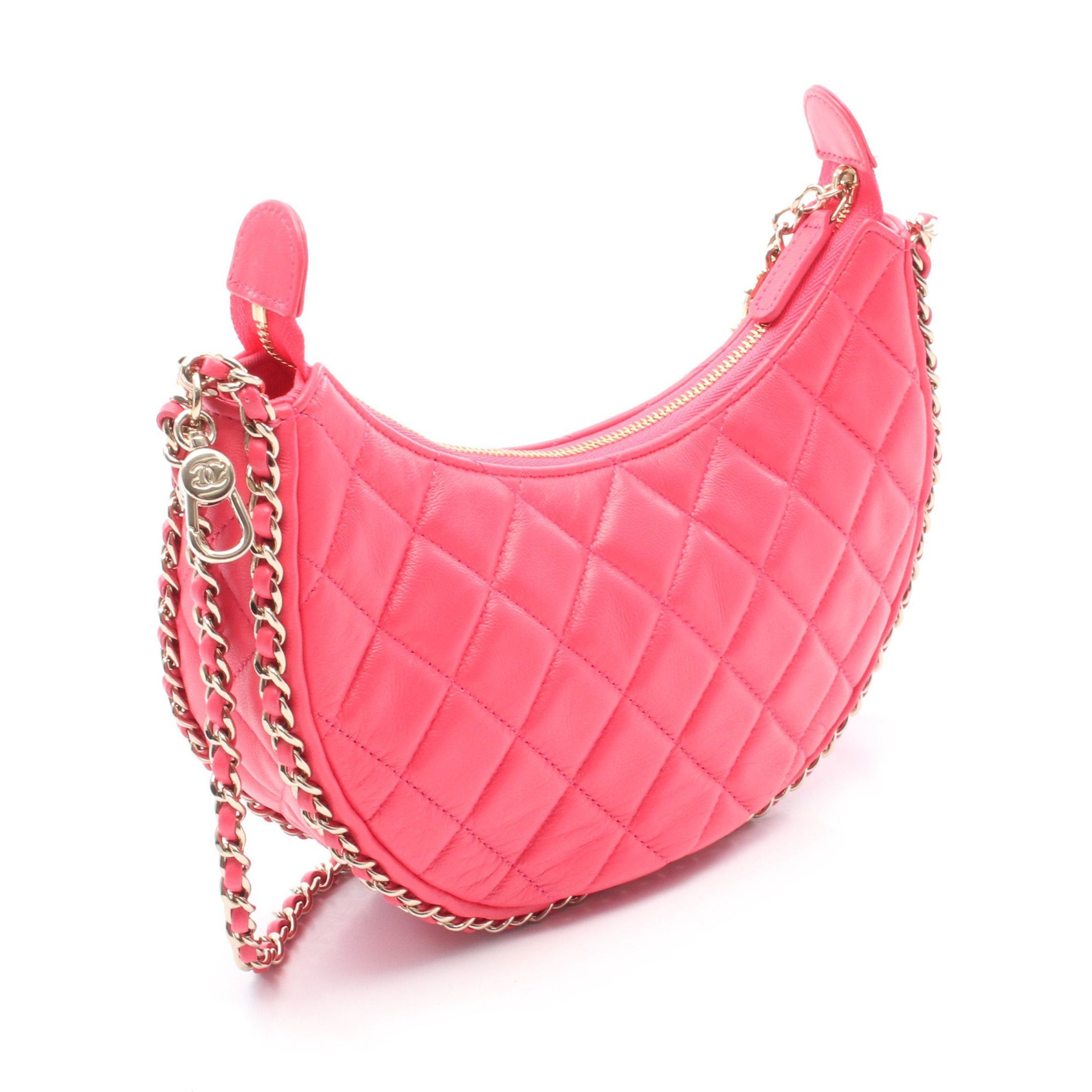 Chanel Chanel Matelasse Half Moon Chain Shoulder Bag Leather Pink Gold Hardware Size ONE SIZE - 2 Thumbnail