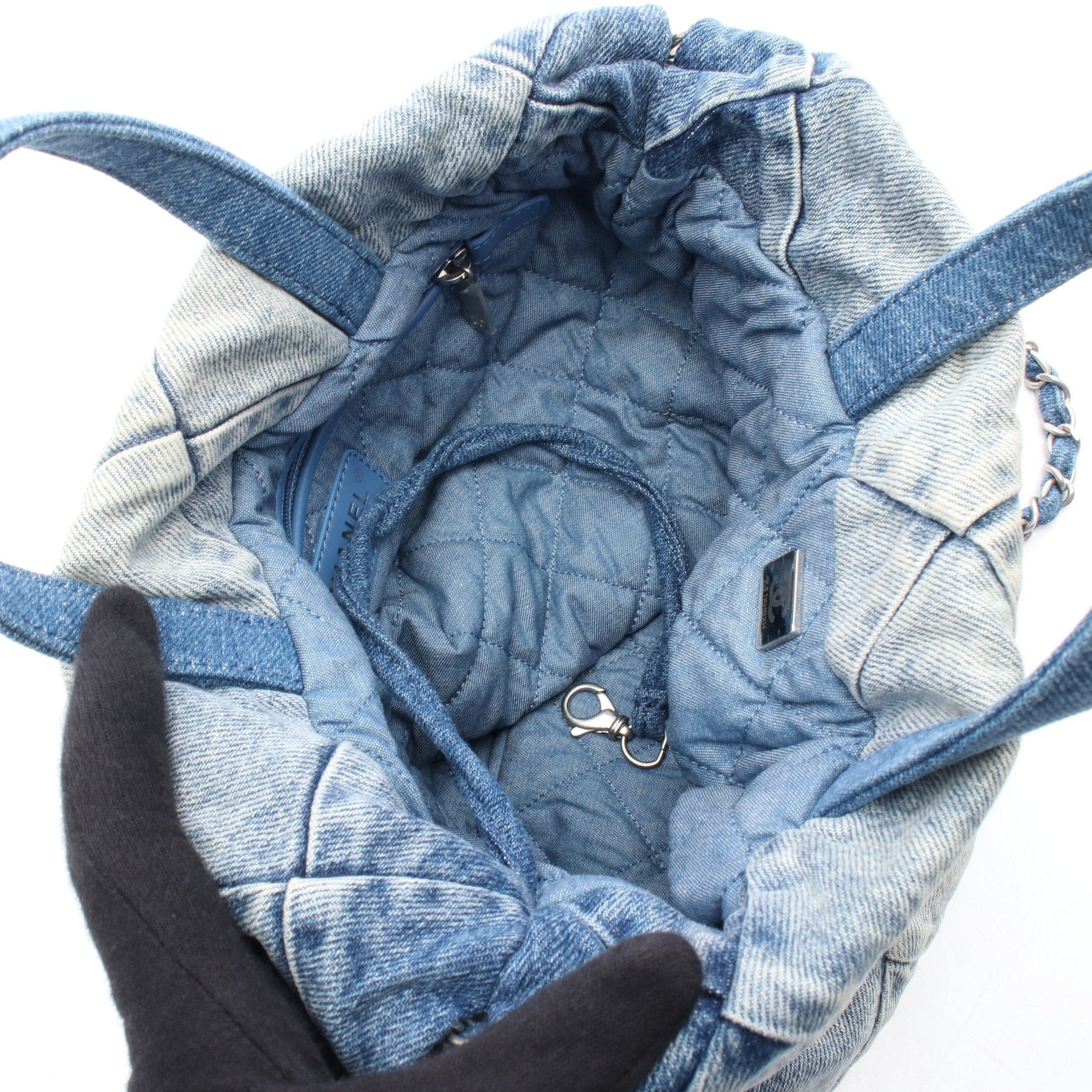 Chanel Chanel Chanel 22 Backpack Knapsack Denim Blue Silver Hardware Size ONE SIZE - 3 Thumbnail