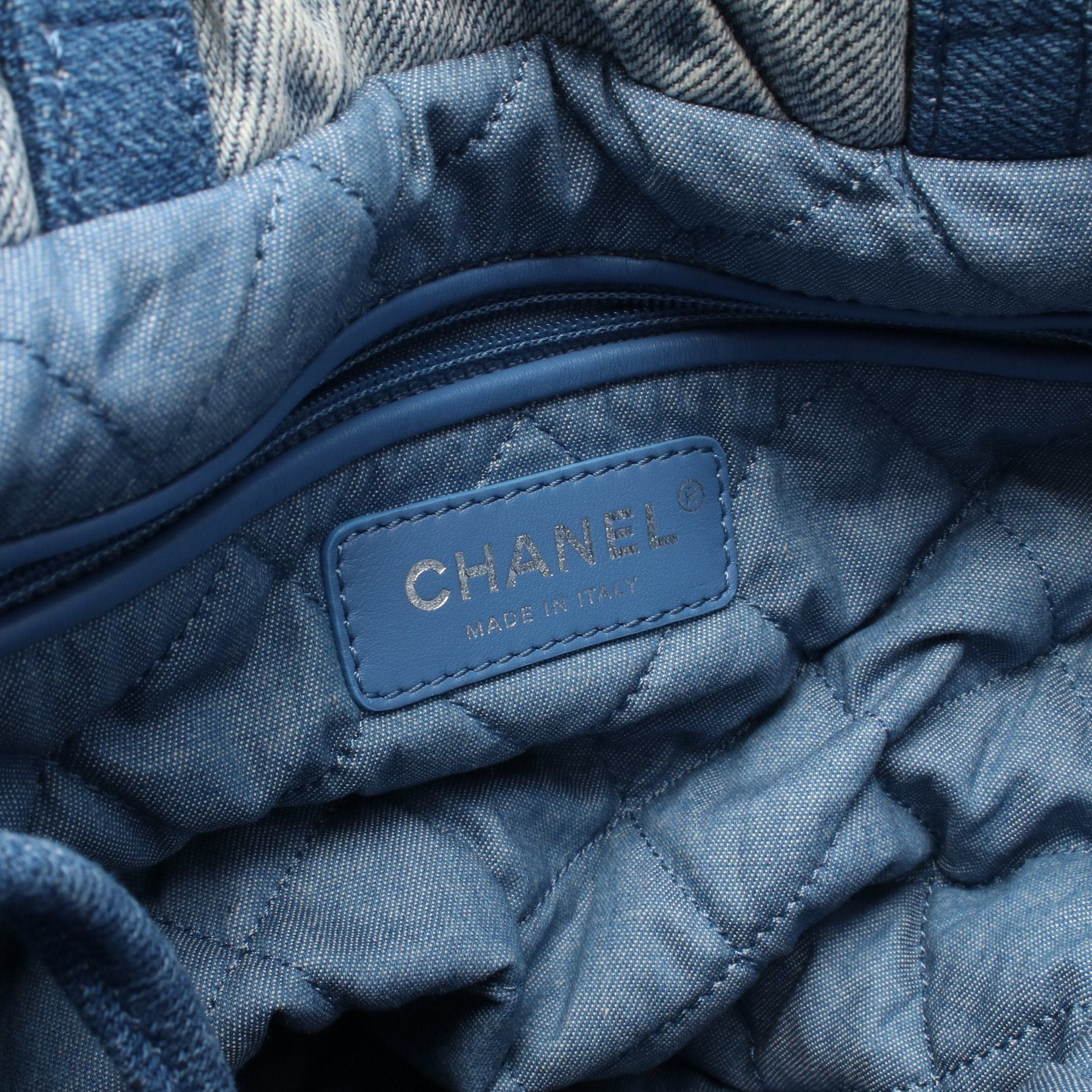Chanel Chanel Chanel 22 Backpack Knapsack Denim Blue Silver Hardware Size ONE SIZE - 4 Thumbnail