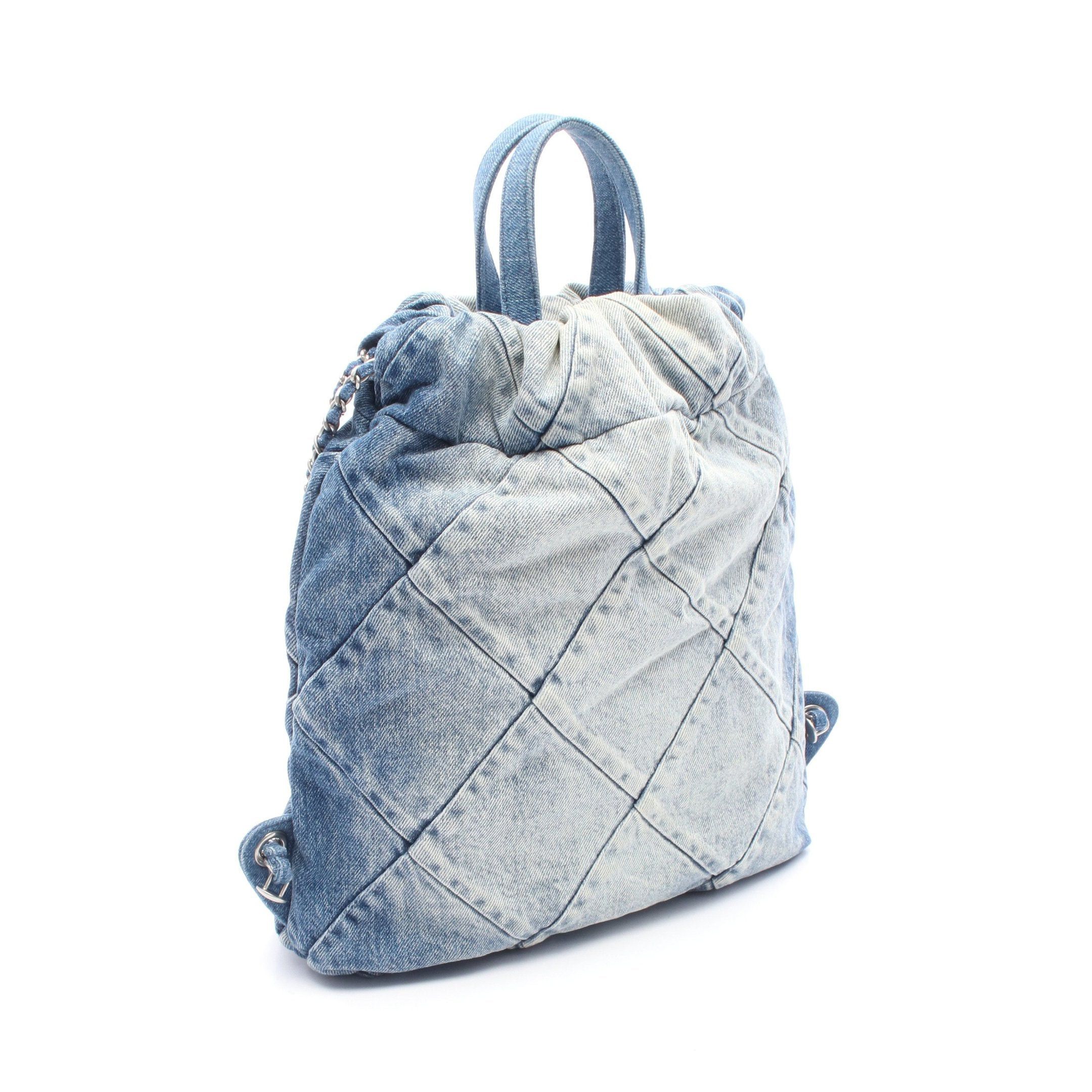 Chanel Chanel Chanel 22 Backpack Knapsack Denim Blue Silver Hardware Size ONE SIZE - 2 Thumbnail