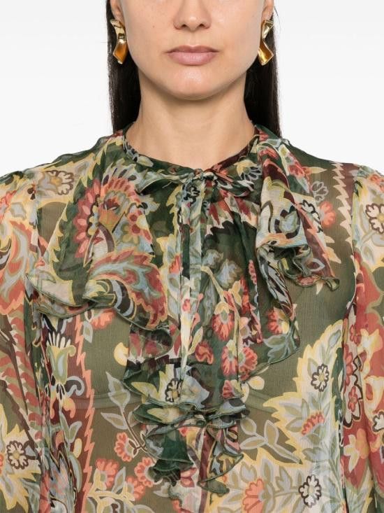Etro ETRO Women Shirts WRIA0032 99SA1E3X0892 Green Size M / US 6-8 / IT 42-44 - 2 Thumbnail
