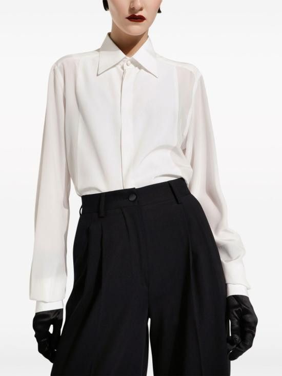 Dolce & Gabbana DOLCE & GABBANA Women Shirts F5R36T FU1UQW0111 White Size M / US 6-8 / IT 42-44 - 4 Thumbnail