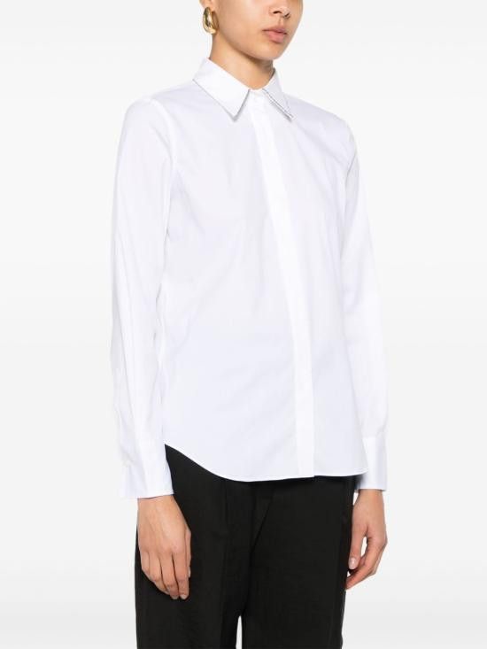 Brunello Cucinelli BRUNELLO CUCINELLI Women Shirts MP091MA606 C159 White Size M / US 6-8 / IT 42-44 - 2 Thumbnail