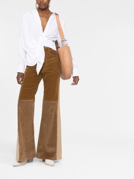 Chloe CHLOE Women Straight Pants CHC22APA04 09124Y Brown Size 26" / US 2 / IT 38 - 4 Thumbnail