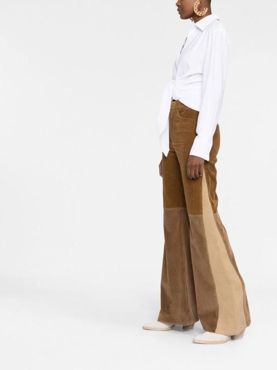Chloe CHLOE Women Straight Pants CHC22APA04 09124Y Brown Size 26" / US 2 / IT 38 - 3 Thumbnail