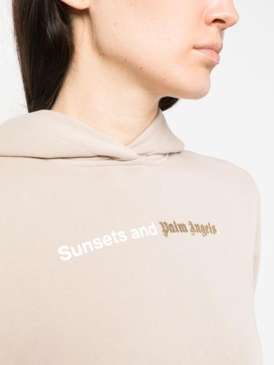 Palm Angels PALM ANGELS Women Hoodies PWBB069F23FLE001 6101 Beige Size S / US 4 / IT 40 - 2 Thumbnail