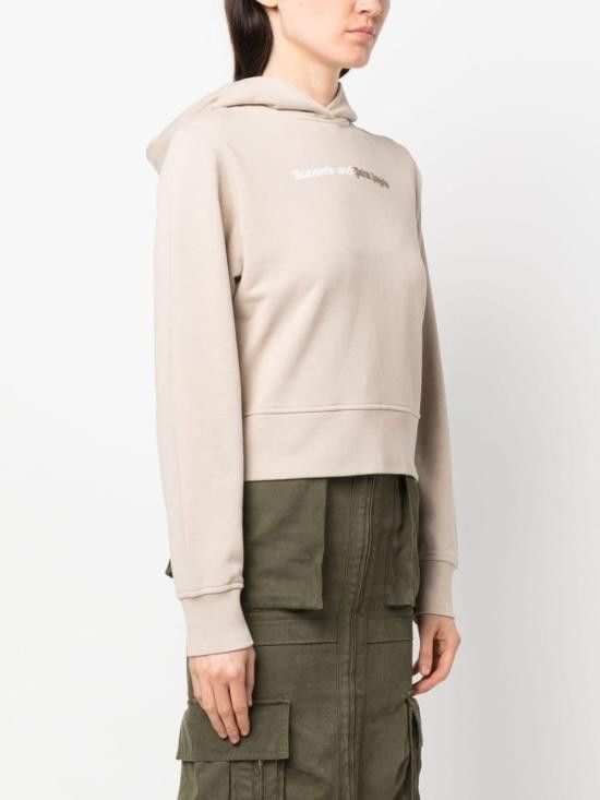 Palm Angels PALM ANGELS Women Hoodies PWBB069F23FLE001 6101 Beige Size S / US 4 / IT 40 - 3 Thumbnail