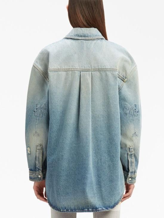 Palm Angels PALM ANGELS Women Jackets PWYD017E23DEN001 4040 Blue Size S / US 4 / IT 40 - 3 Thumbnail