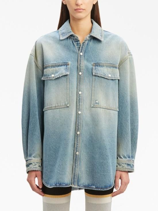 Palm Angels PALM ANGELS Women Jackets PWYD017E23DEN001 4040 Blue Size S / US 4 / IT 40 - 5 Thumbnail