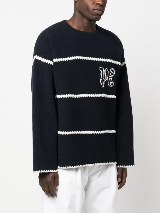 Palm Angels PALM ANGELS Men Sweater PMHE048E23KNI001 4603 Blue Size US S / EU 44-46 / 1 - 3 Thumbnail