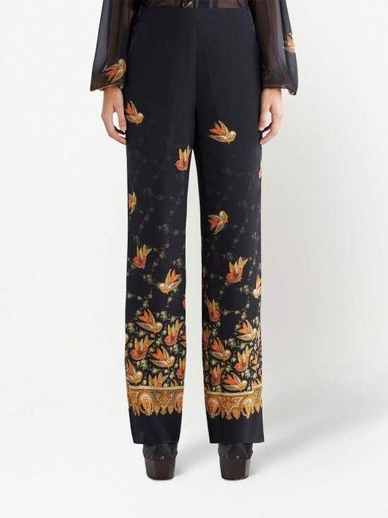 Etro ETRO Women Straight Pants 19207 43860001 Black Size 26" / US 2 / IT 38 - 3 Thumbnail