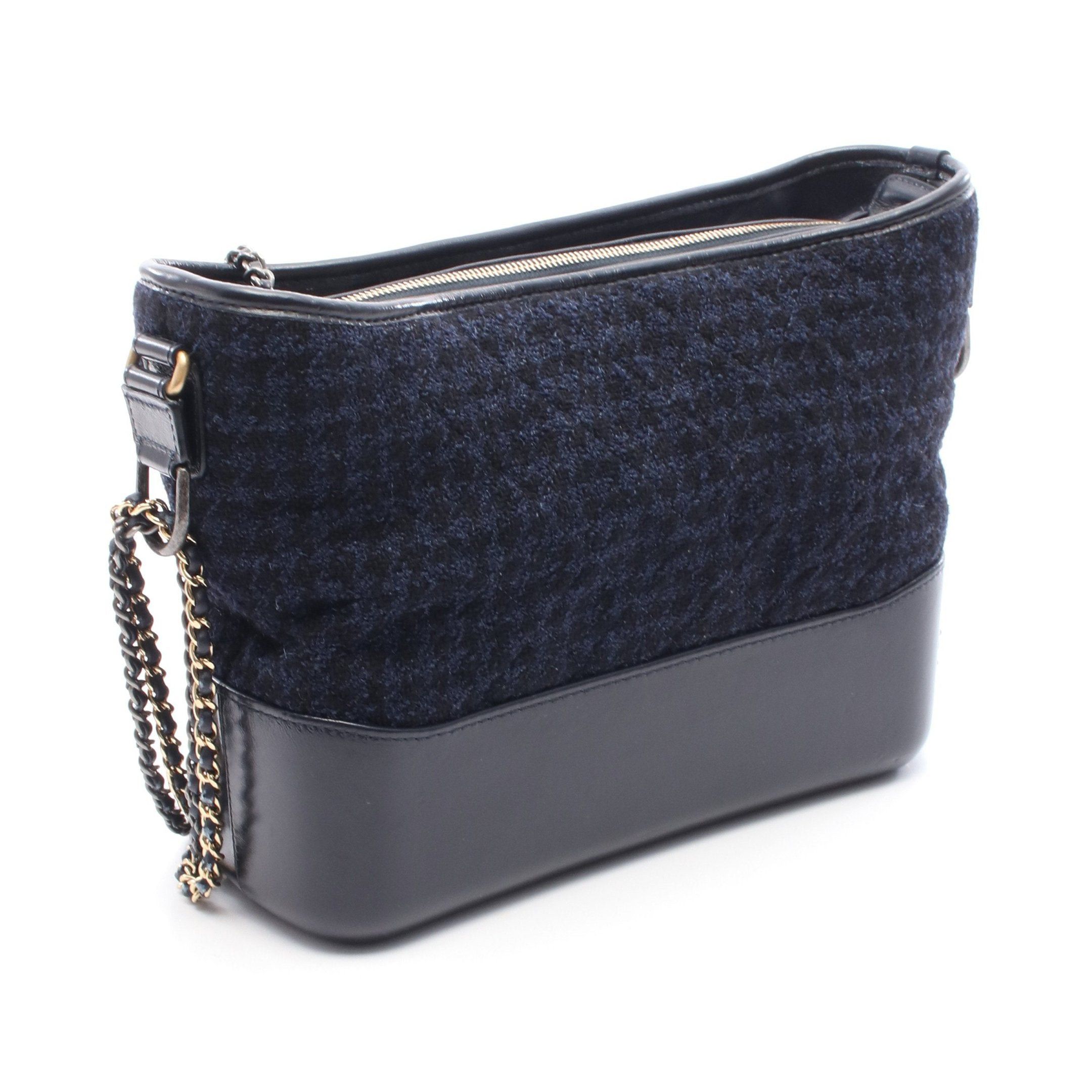 Chanel Chanel Gabriel De Chanel Large Hobo Chain Shoulder Bag Tweed Leather Navy Black Multicolor Combination Metal Fittings Size ONE SIZE - 2 Thumbnail