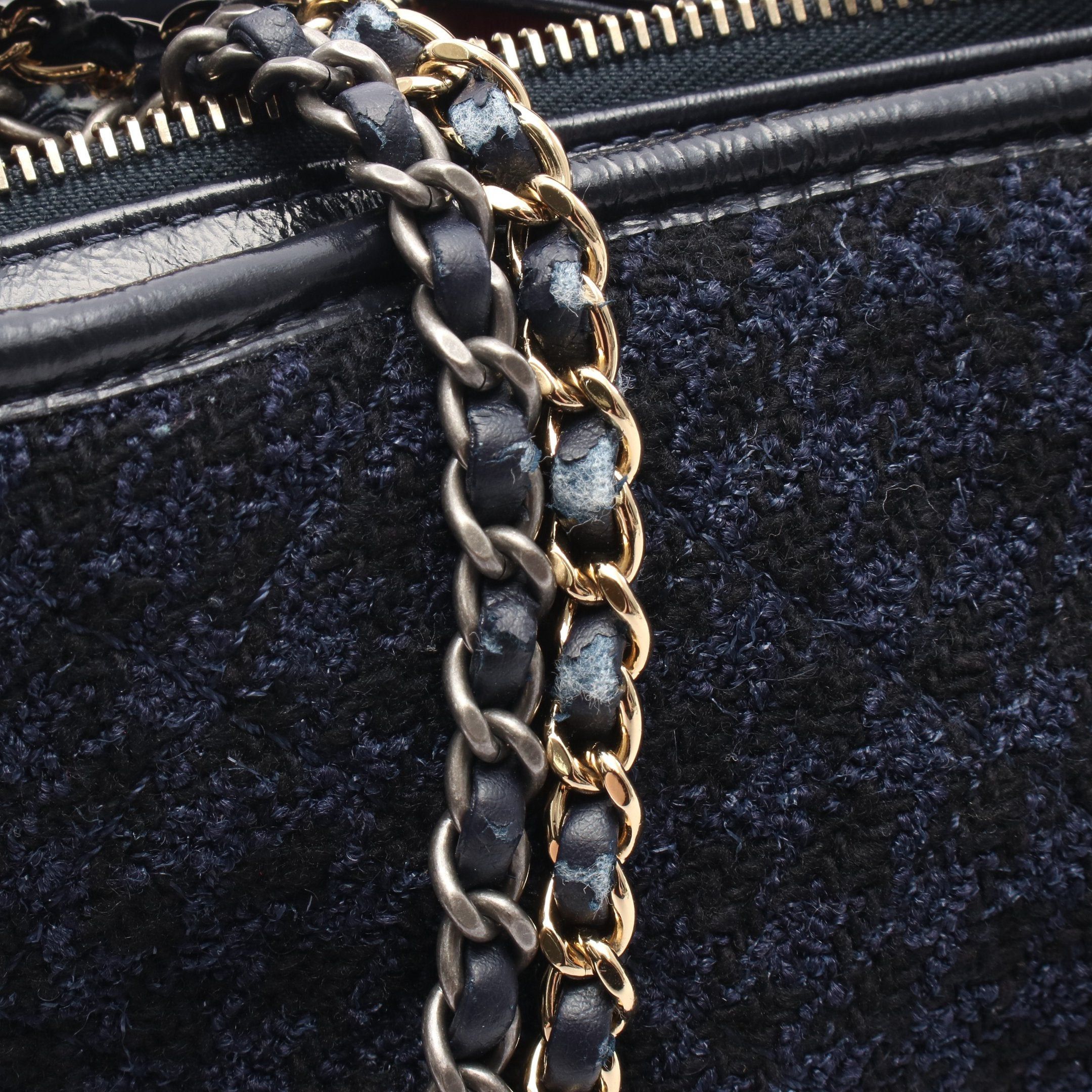 Chanel Chanel Gabriel De Chanel Large Hobo Chain Shoulder Bag Tweed Leather Navy Black Multicolor Combination Metal Fittings Size ONE SIZE - 6 Thumbnail