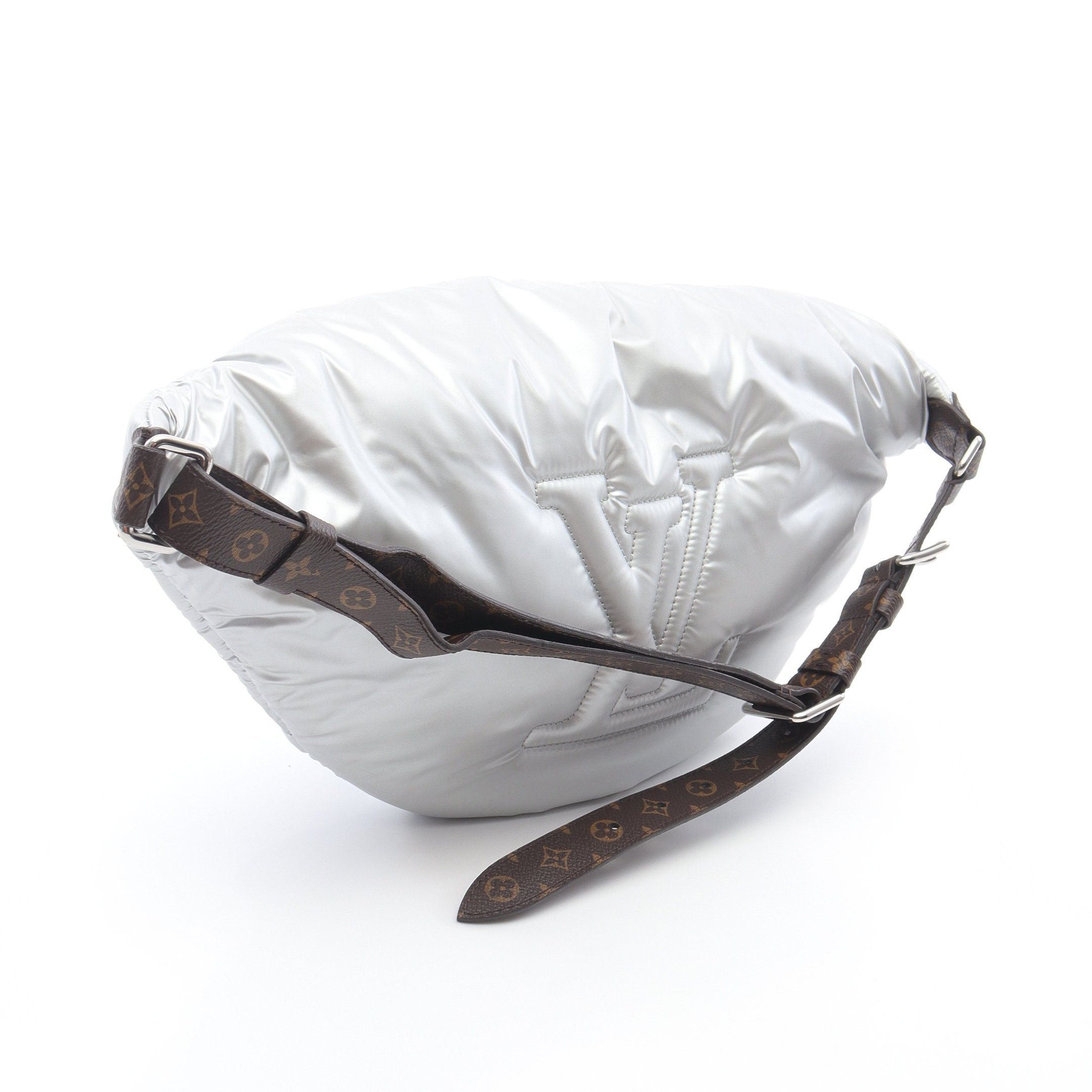Louis Vuitton Louis Vuitton Maxi Bum Bag Lv Pillow Body Waist Nylon Silver Brown Size ONE SIZE - 2 Thumbnail