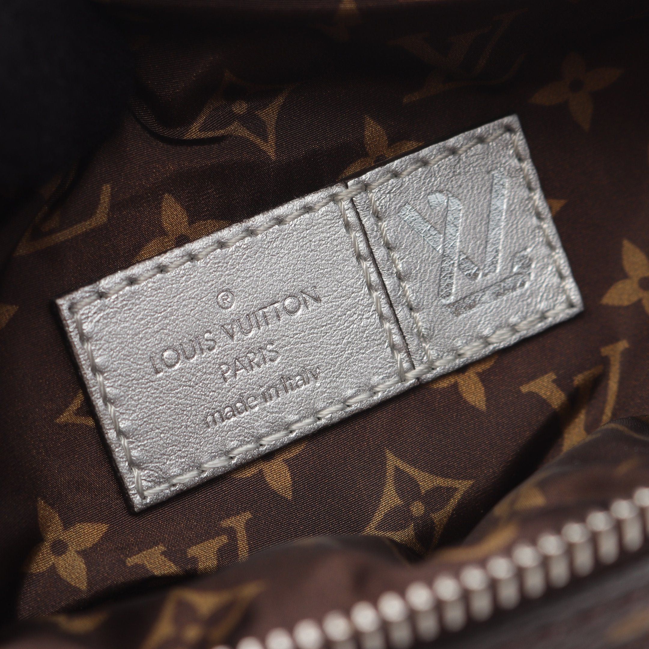 Louis Vuitton Louis Vuitton Maxi Bum Bag Lv Pillow Body Waist Nylon Silver Brown Size ONE SIZE - 4 Thumbnail
